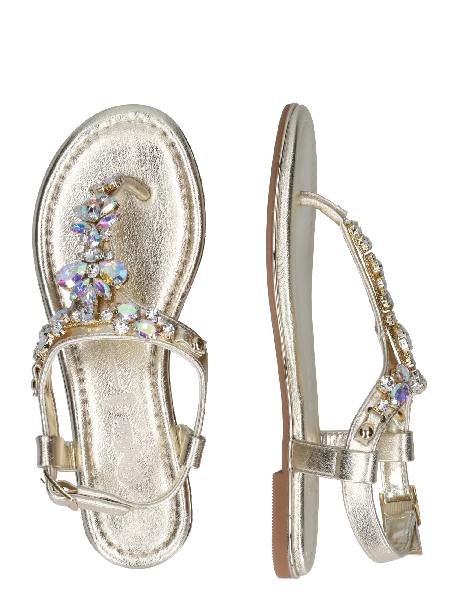 BUFFALO Flip-flops 'Rhonda' turcoaz / auriu / mov deschis / transparent - Pled.ro