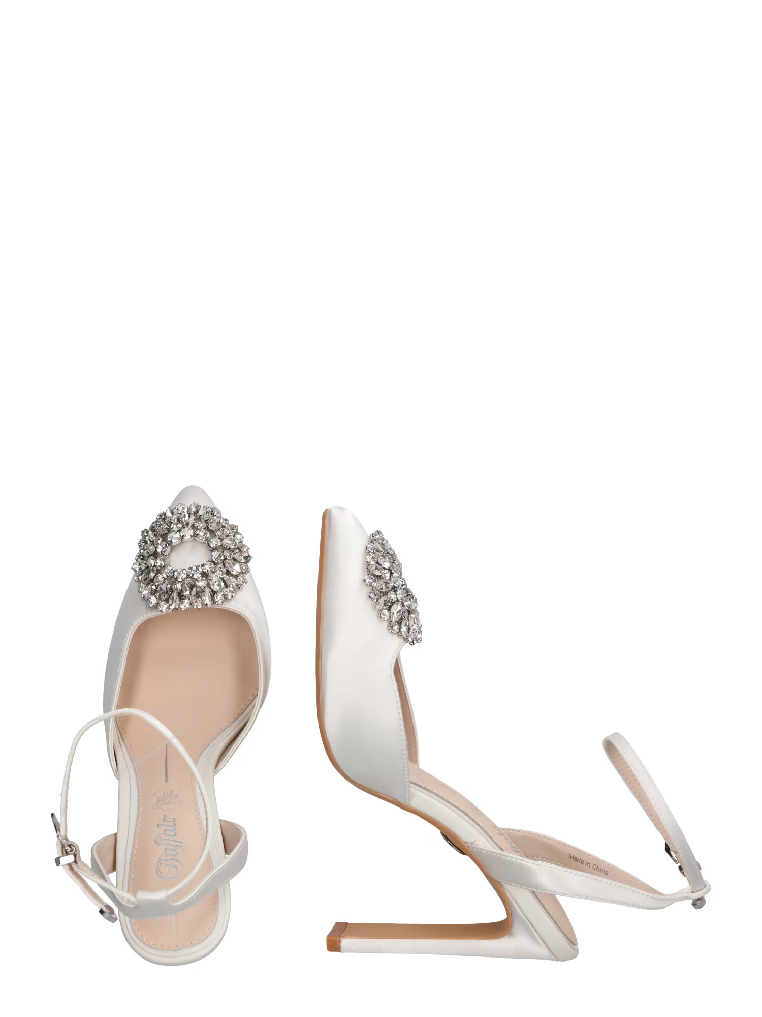 BUFFALO Pumps 'JUDY ICE' argintiu / transparent / alb murdar - Pled.ro