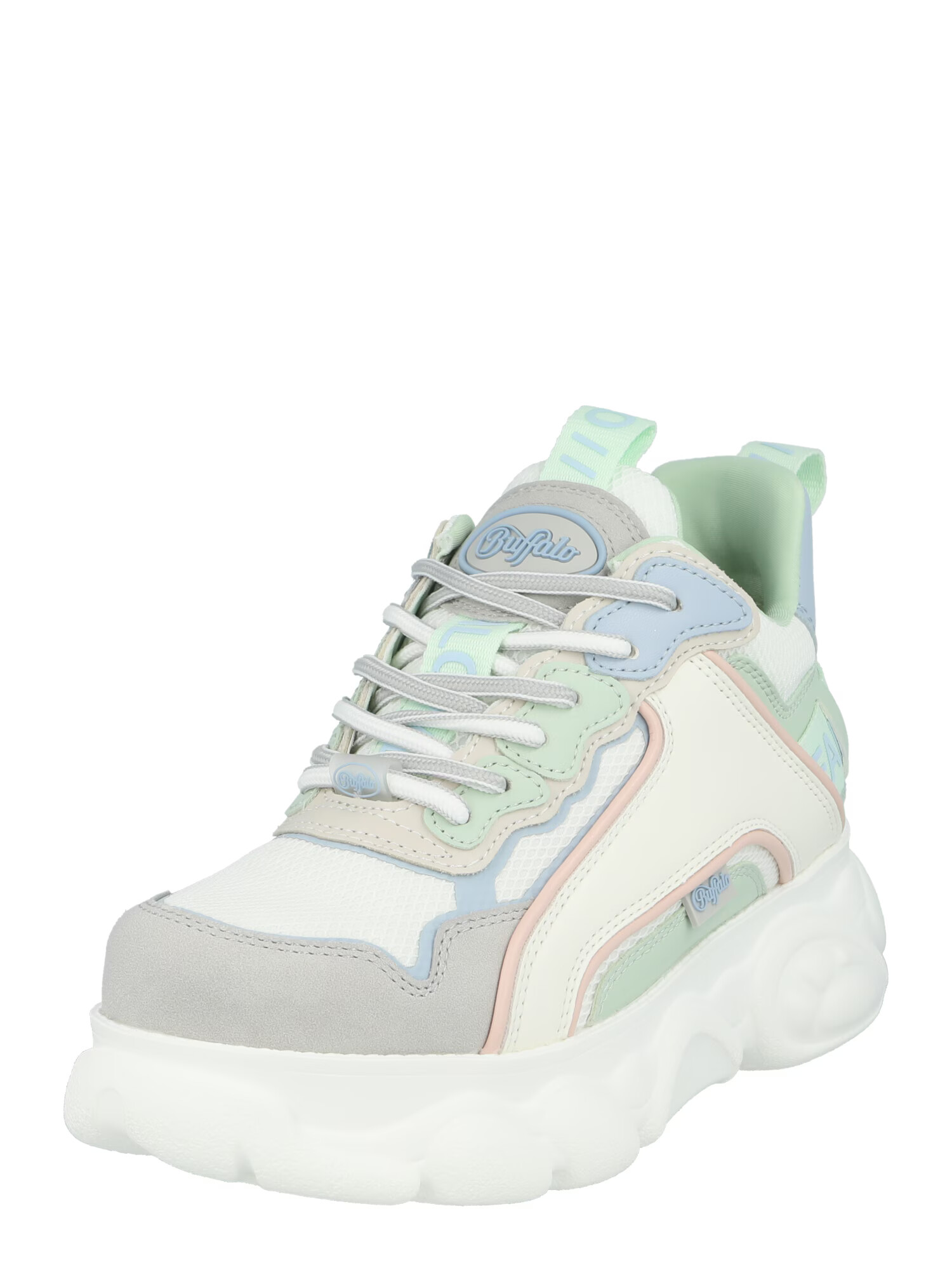 BUFFALO Sneaker low albastru deschis / gri fumuriu / verde pastel / alb - Pled.ro