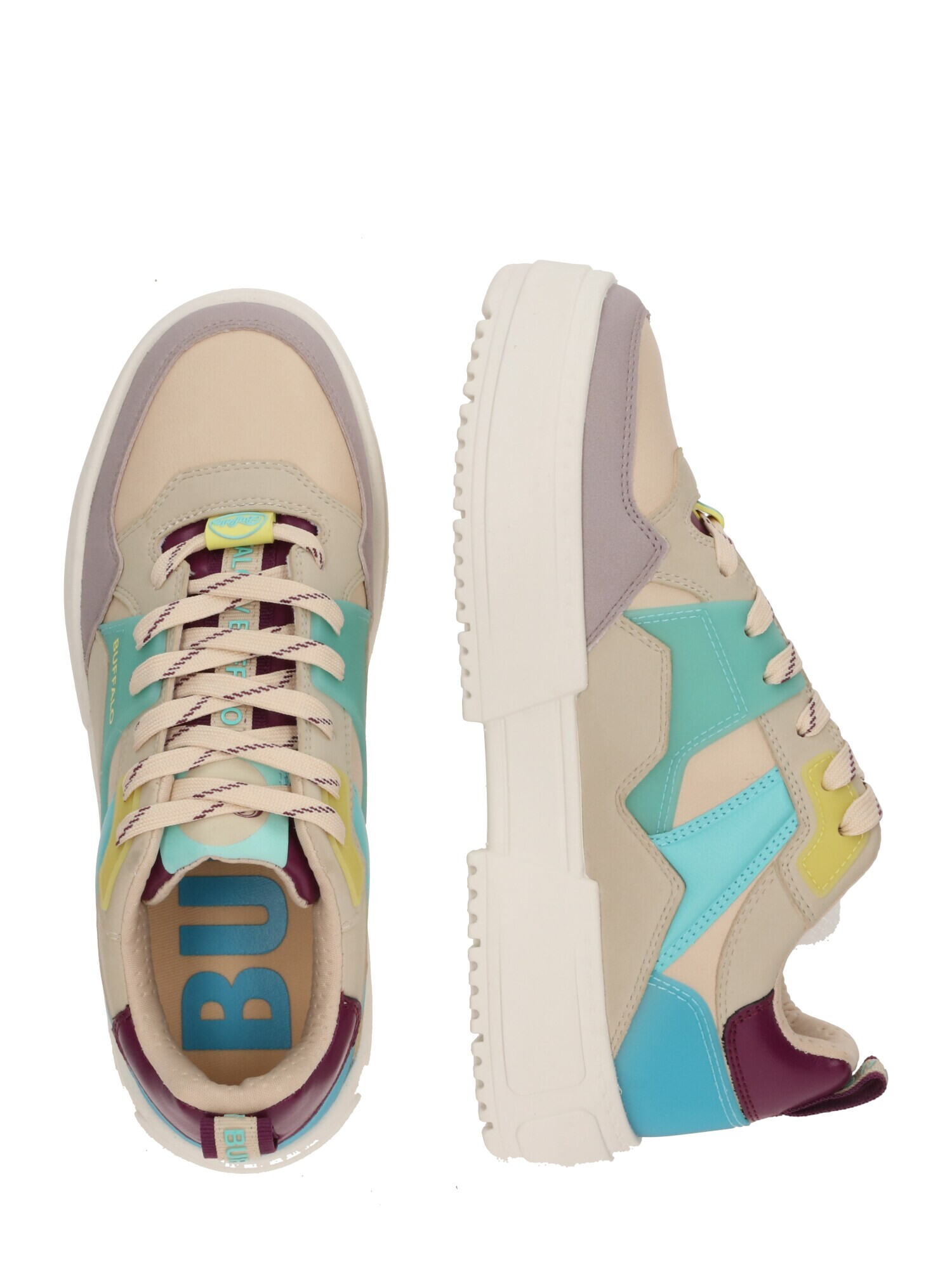 BUFFALO Sneaker low 'RSE v2' bej închis / albastru aqua / verde jad / mov liliachiu - Pled.ro