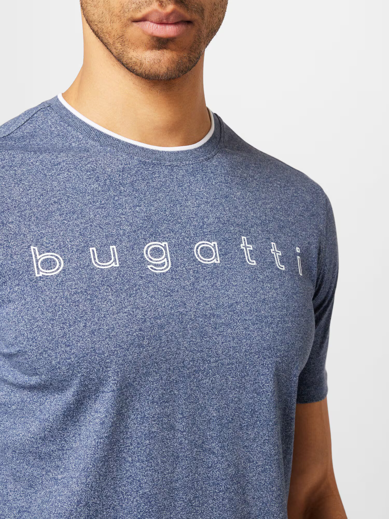 bugatti Tricou albastru marin / alb - Pled.ro