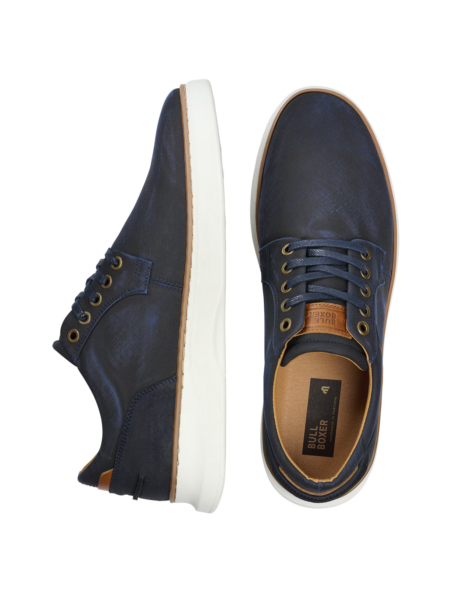 BULLBOXER Pantofi cu șireturi sport bleumarin / maro caramel / alb - Pled.ro