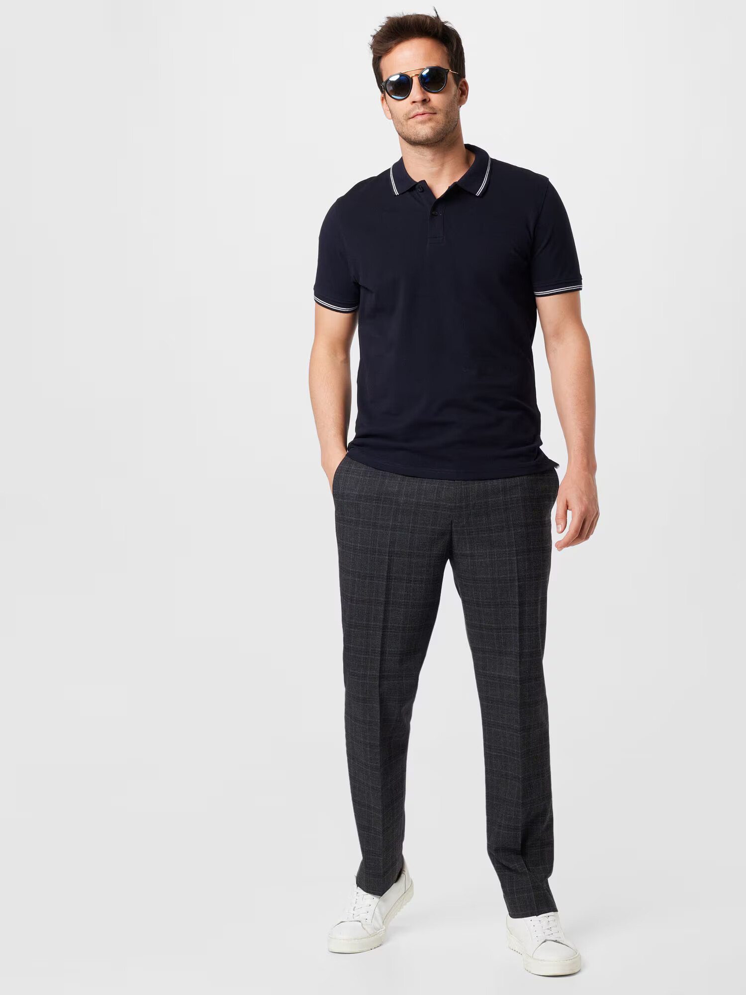 BURTON MENSWEAR LONDON Pantaloni cu dungă albastru marin / gri bazalt - Pled.ro