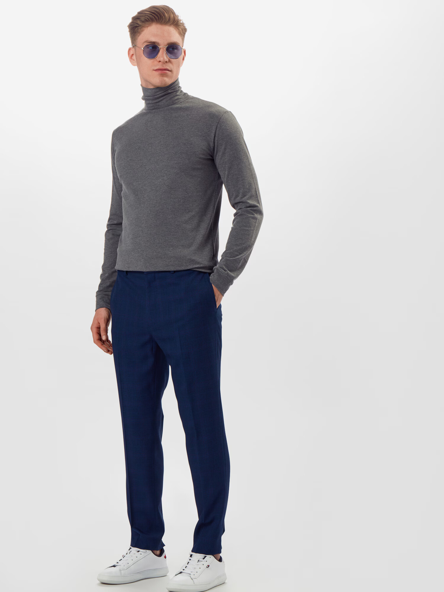 BURTON MENSWEAR LONDON Pantaloni cu dungă bleumarin - Pled.ro