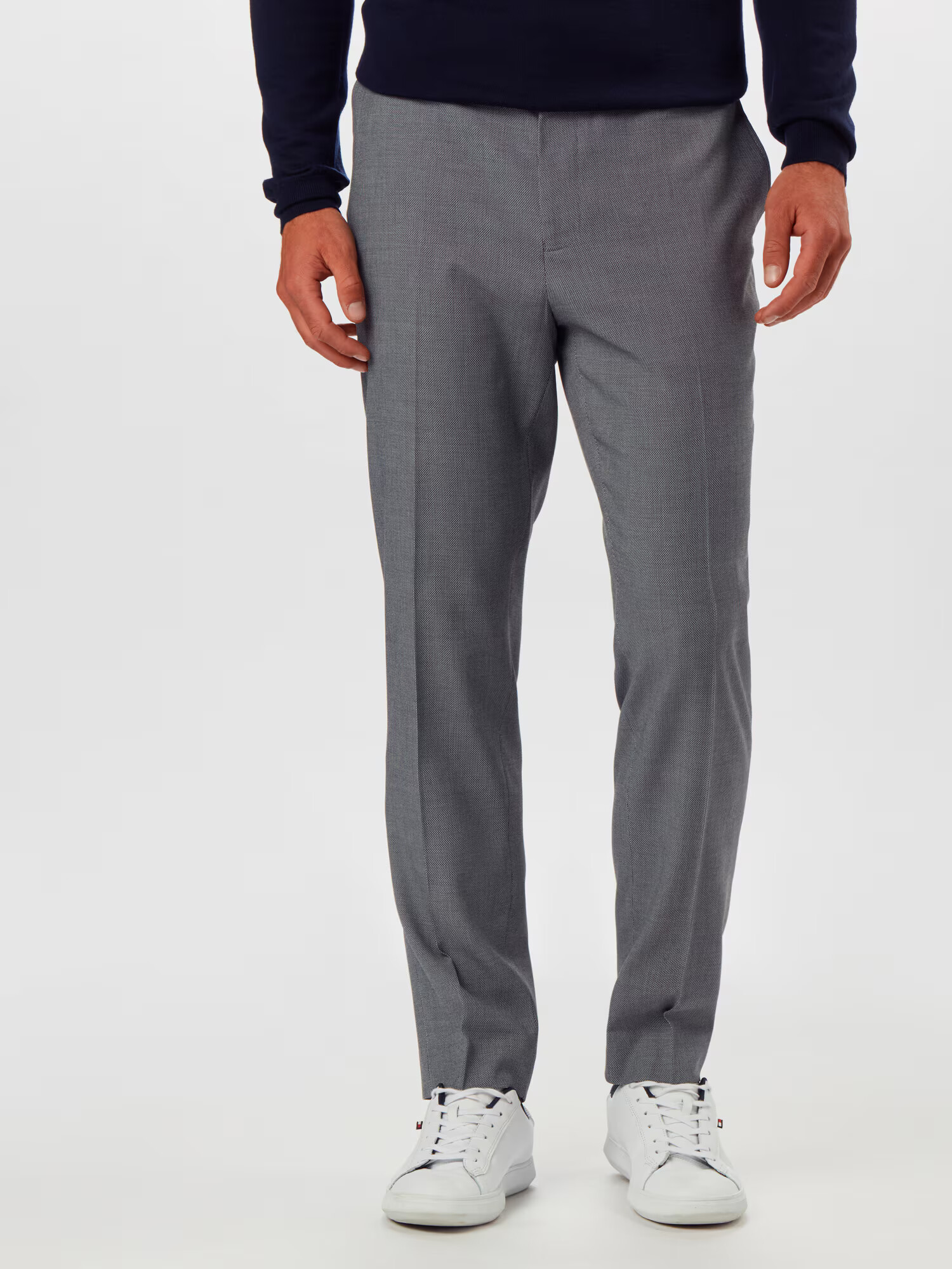 BURTON MENSWEAR LONDON Pantaloni cu dungă 'GREY MICRO TEXTURE SLIM' gri - Pled.ro