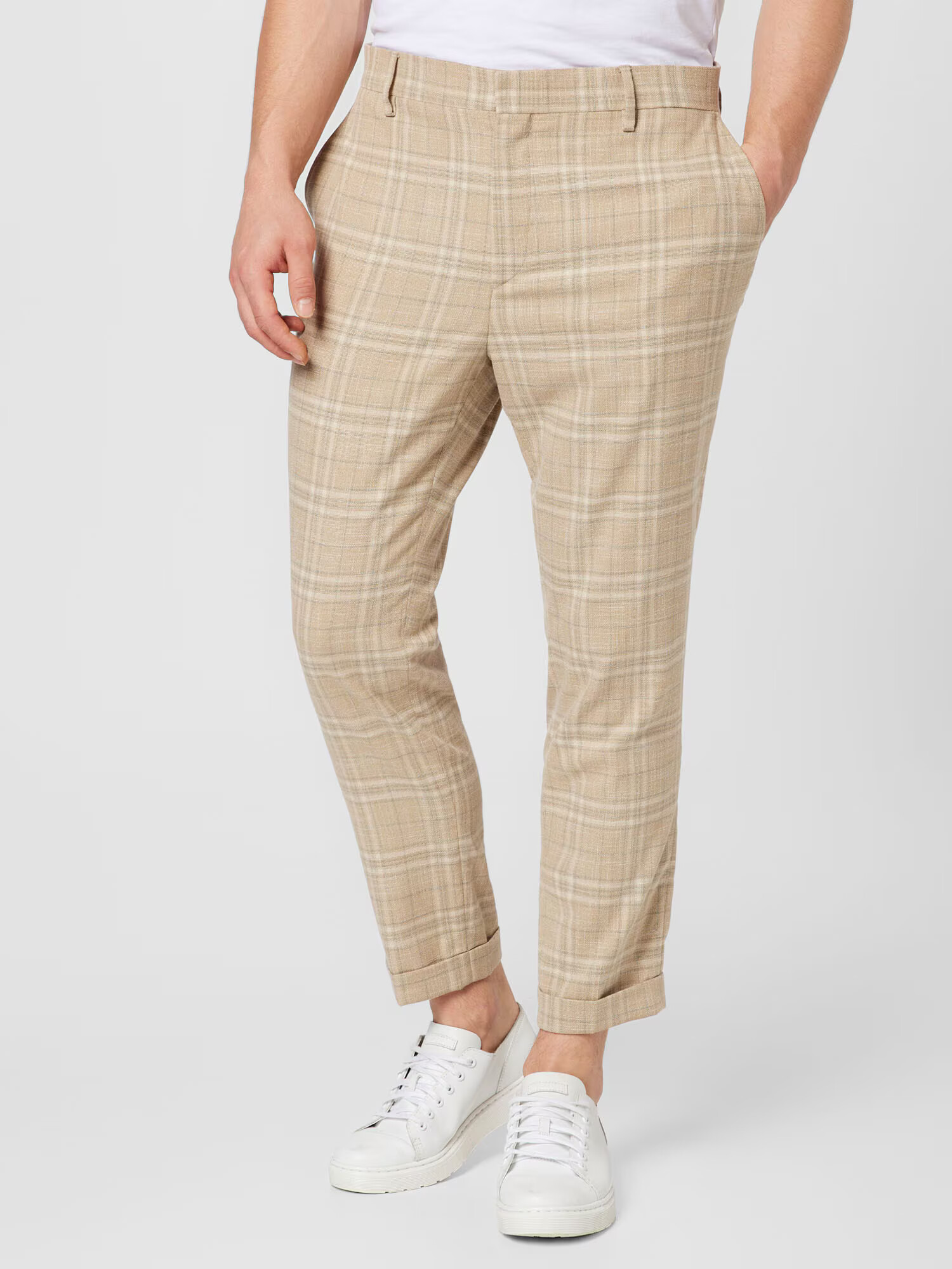 BURTON MENSWEAR LONDON Pantaloni eleganți bej / gri / alb - Pled.ro