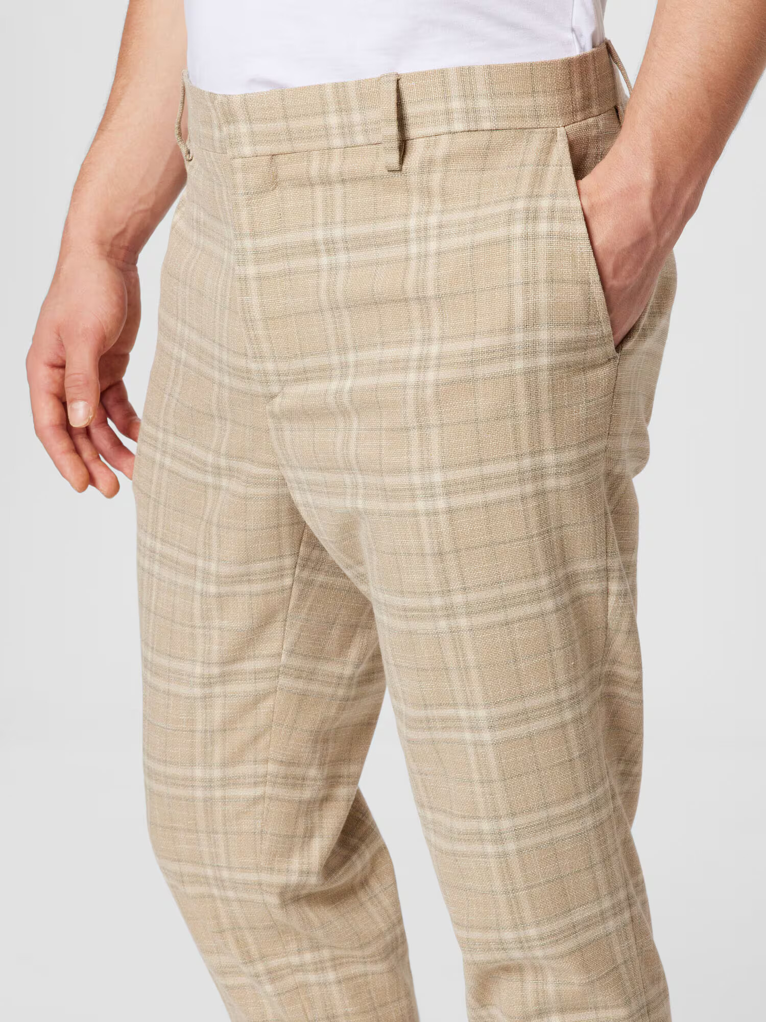 BURTON MENSWEAR LONDON Pantaloni eleganți bej / gri / alb - Pled.ro