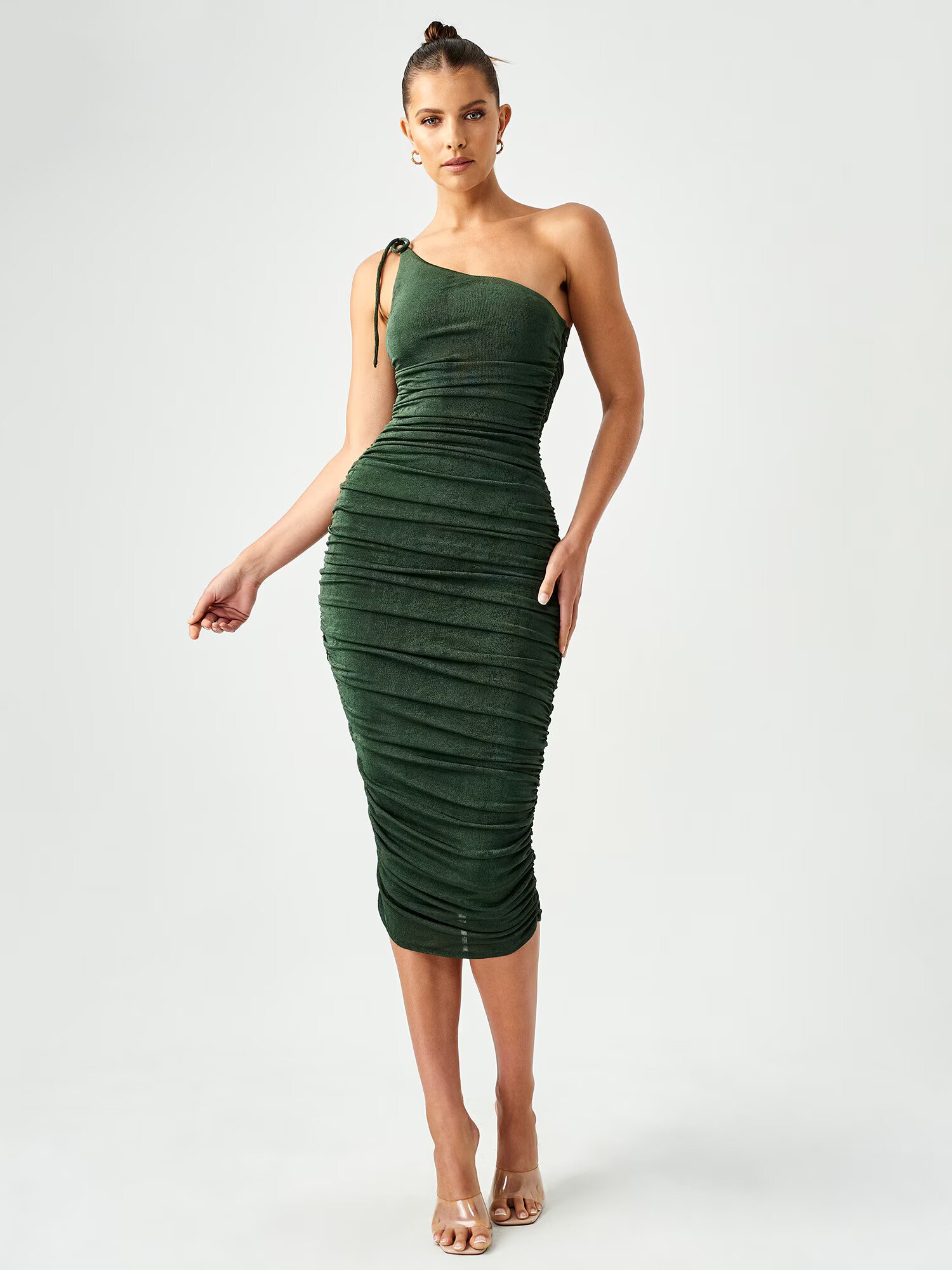 BWLDR Rochie 'PHOEBE' verde pin - Pled.ro