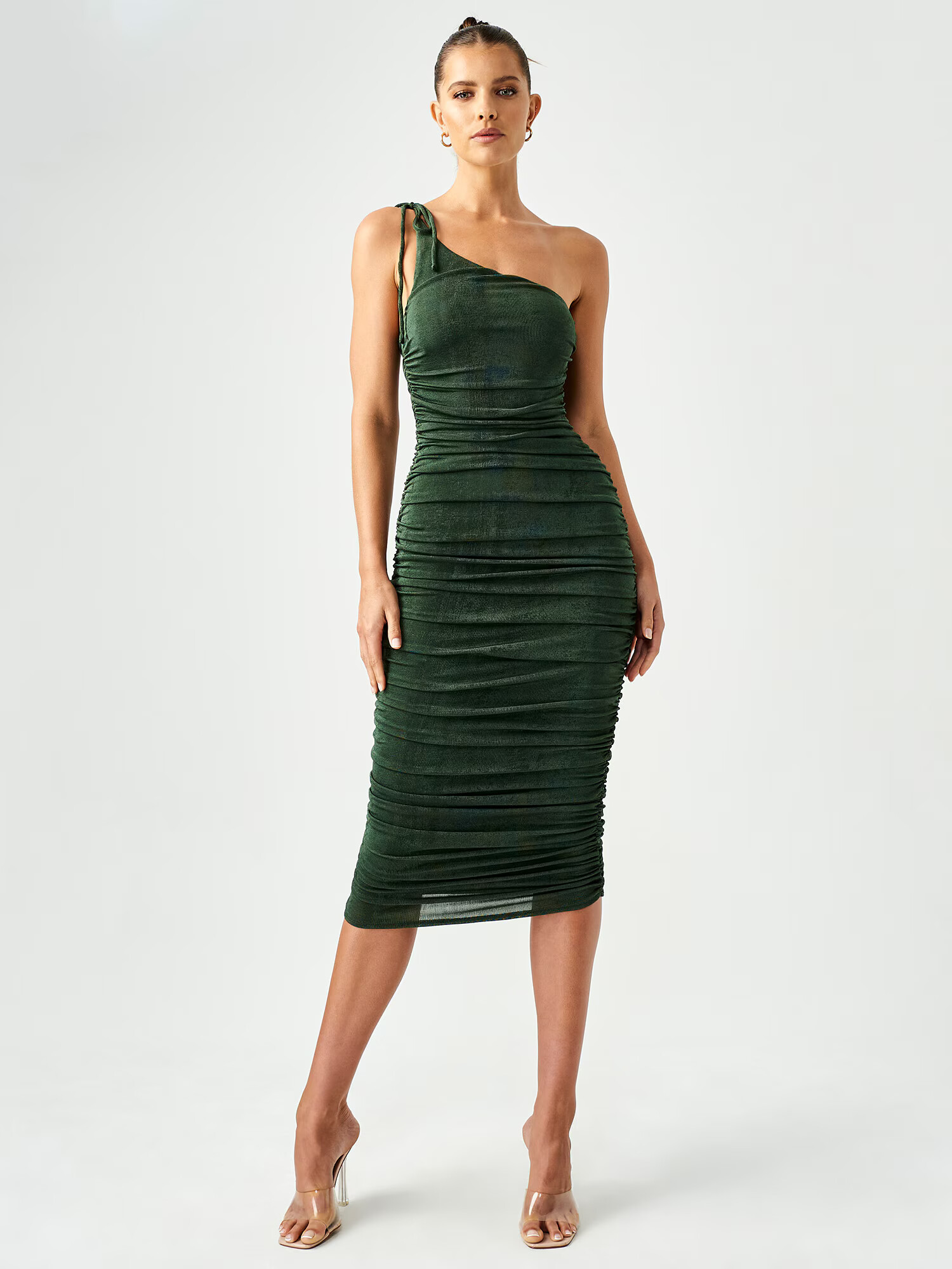 BWLDR Rochie 'PHOEBE' verde pin - Pled.ro