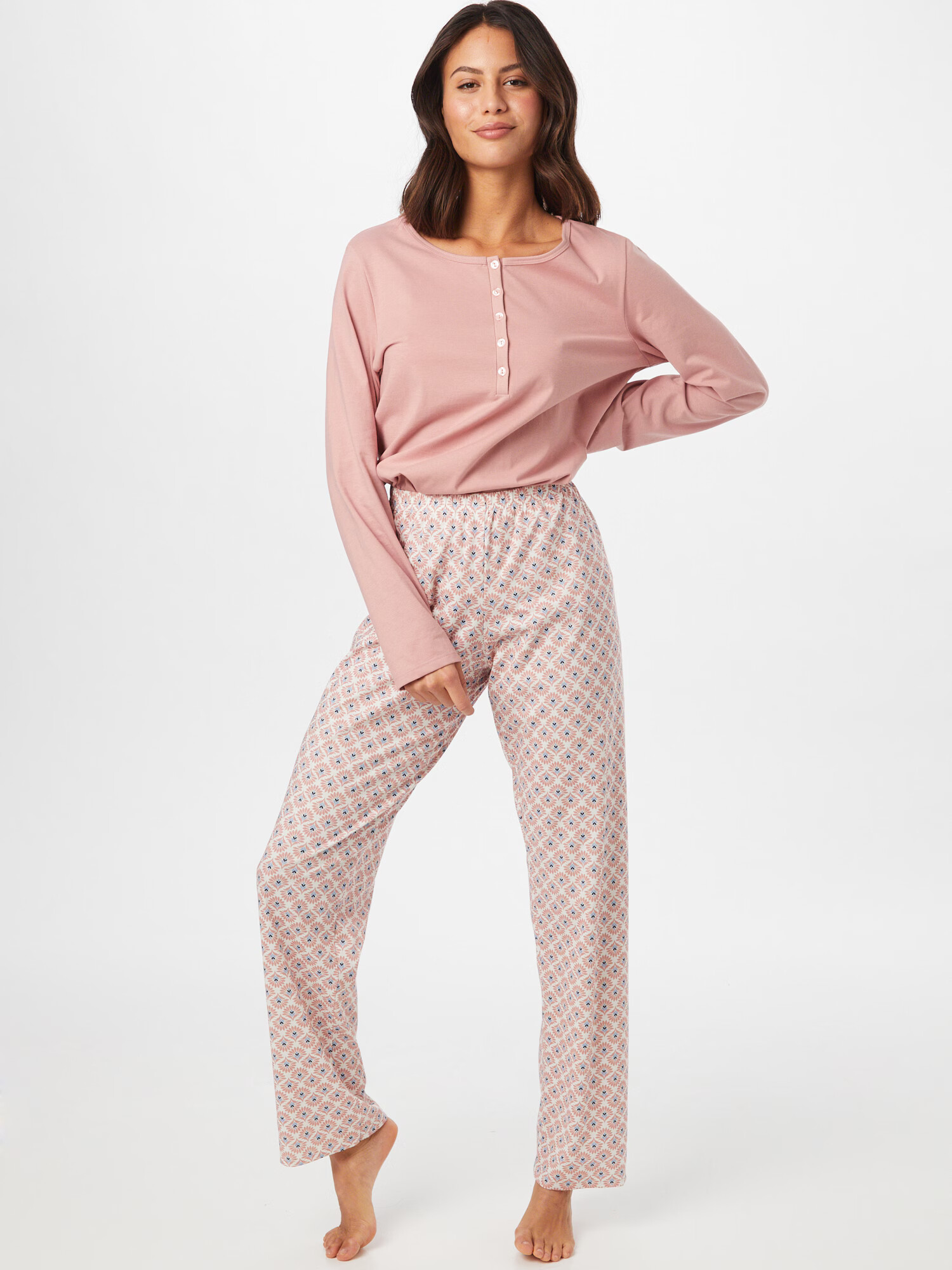 CALIDA Pijama bleumarin / albastru deschis / roz / alb - Pled.ro