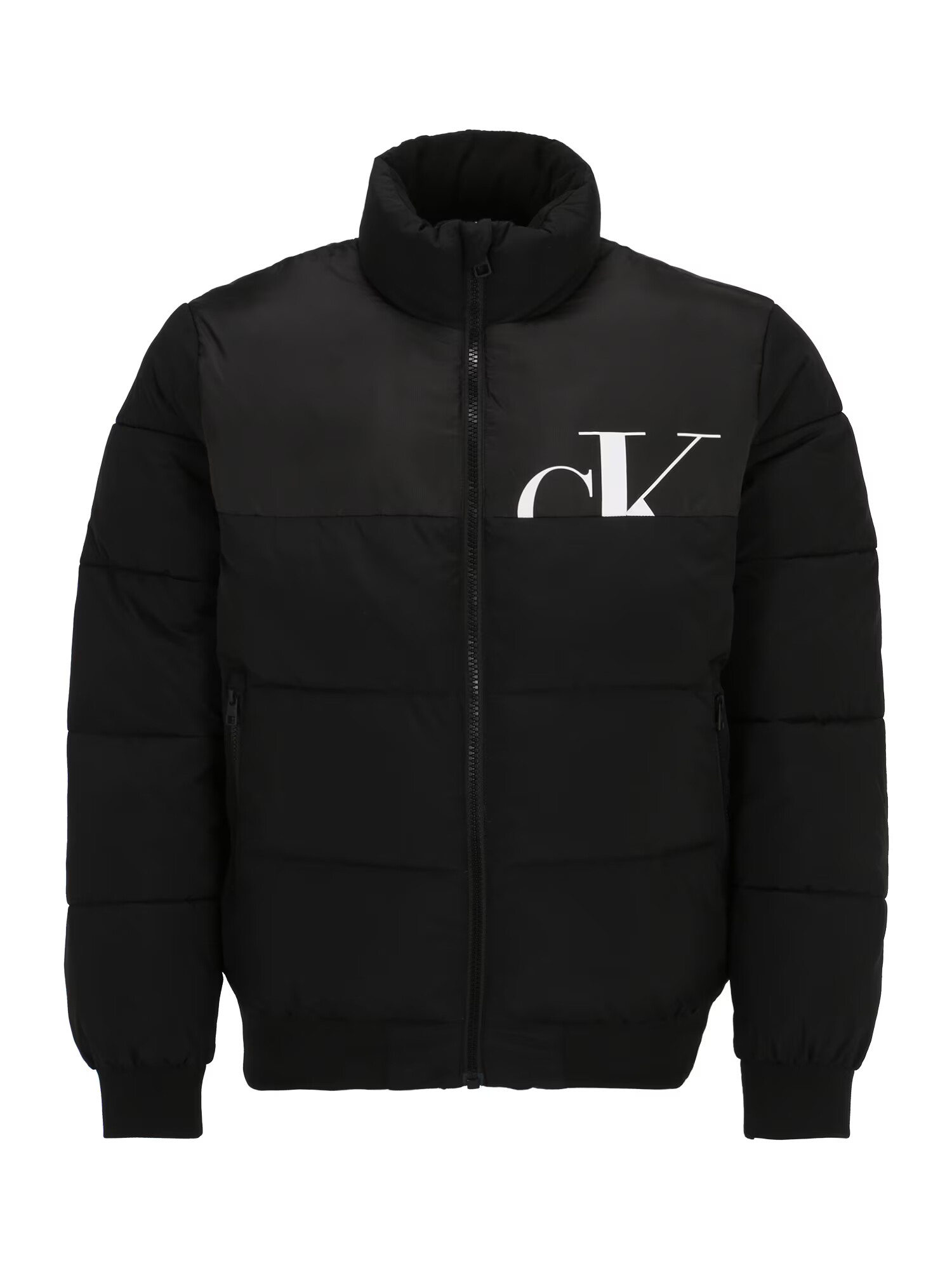 Calvin Klein Big & Tall Geacă de primăvară-toamnă negru / alb - Pled.ro