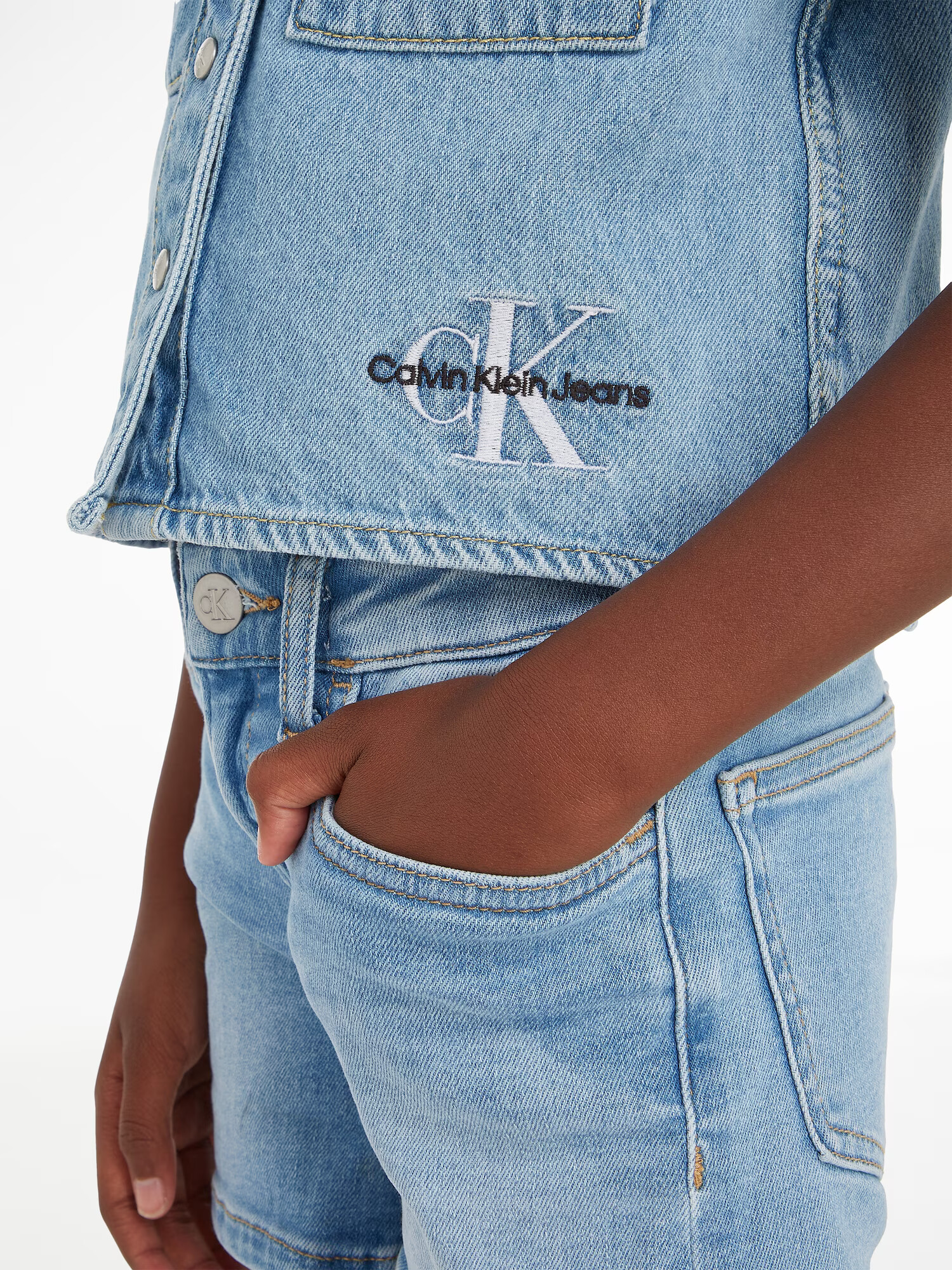 Calvin Klein Bluză albastru denim / negru / alb - Pled.ro