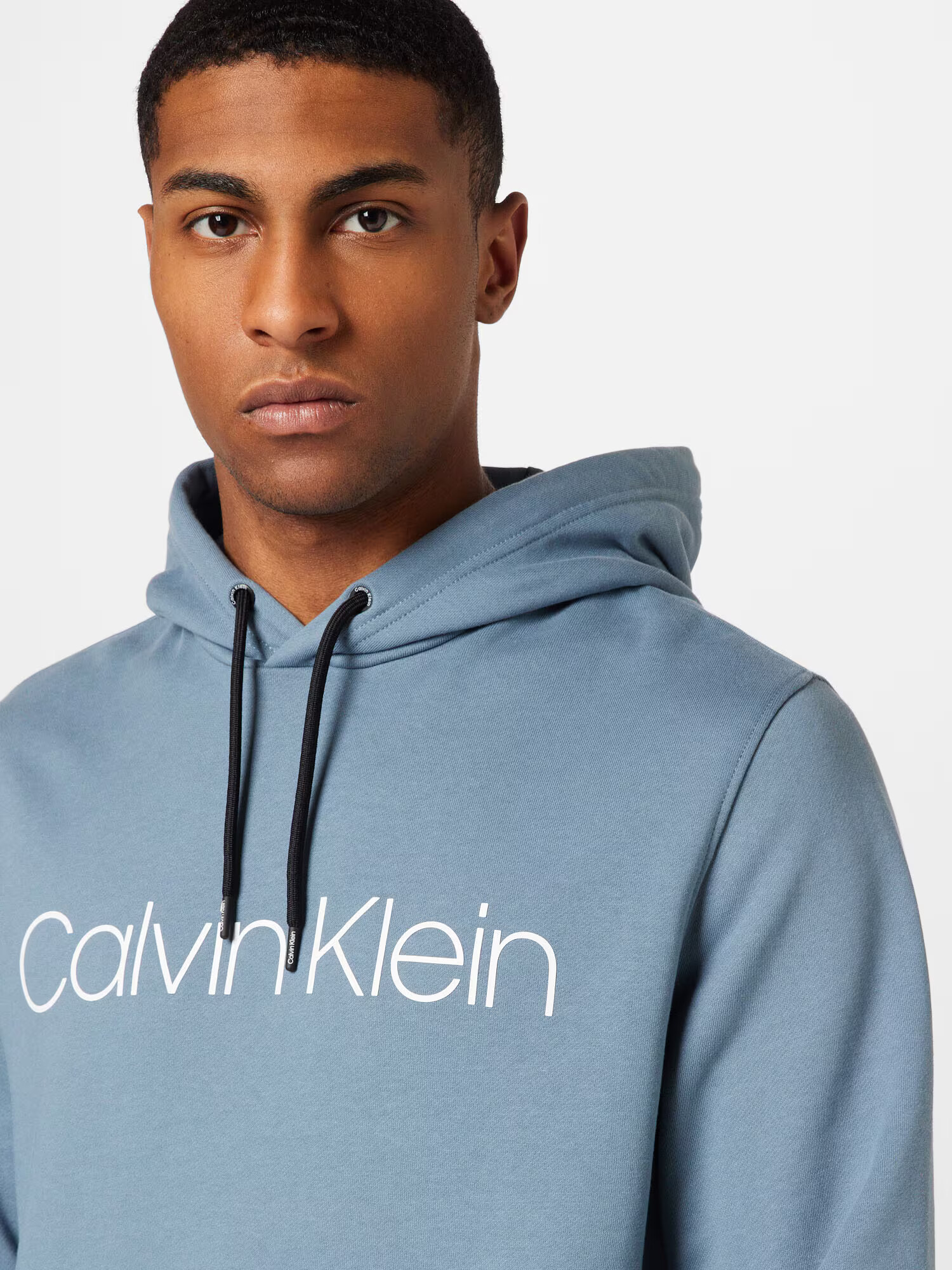 Calvin Klein Bluză de molton gri bazalt / alb - Pled.ro