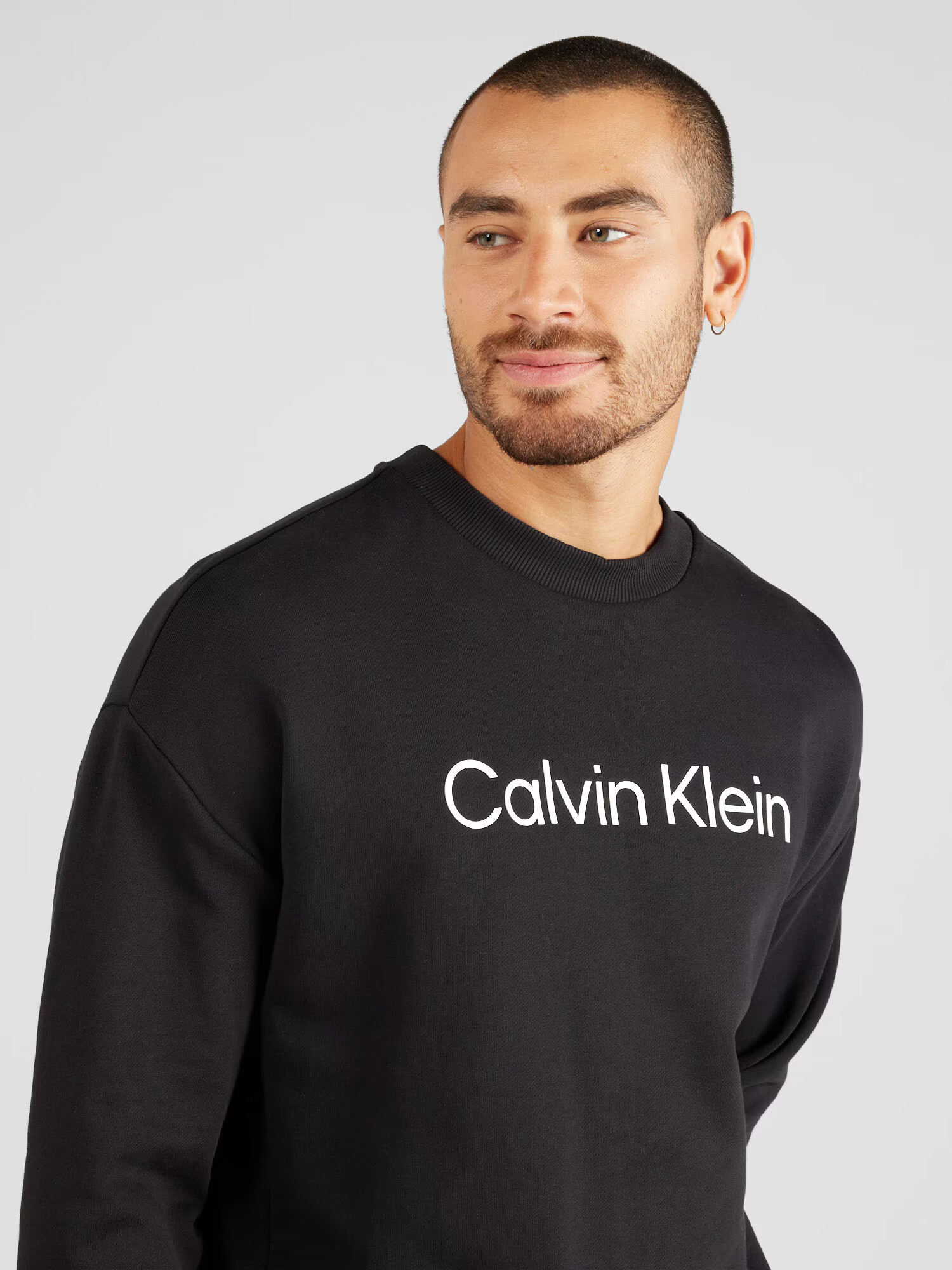 Calvin Klein Bluză de molton 'HERO' negru / alb - Pled.ro