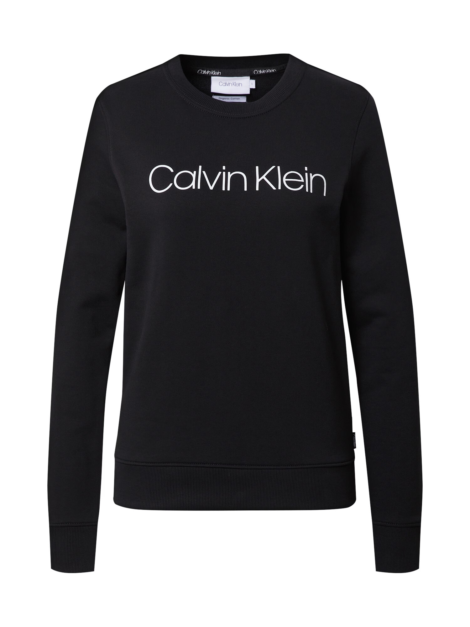 Calvin Klein Bluză de molton negru / alb - Pled.ro