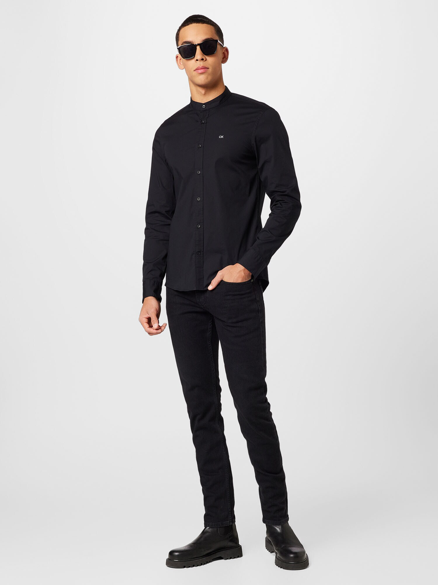 Calvin Klein Cămașă negru / alb - Pled.ro