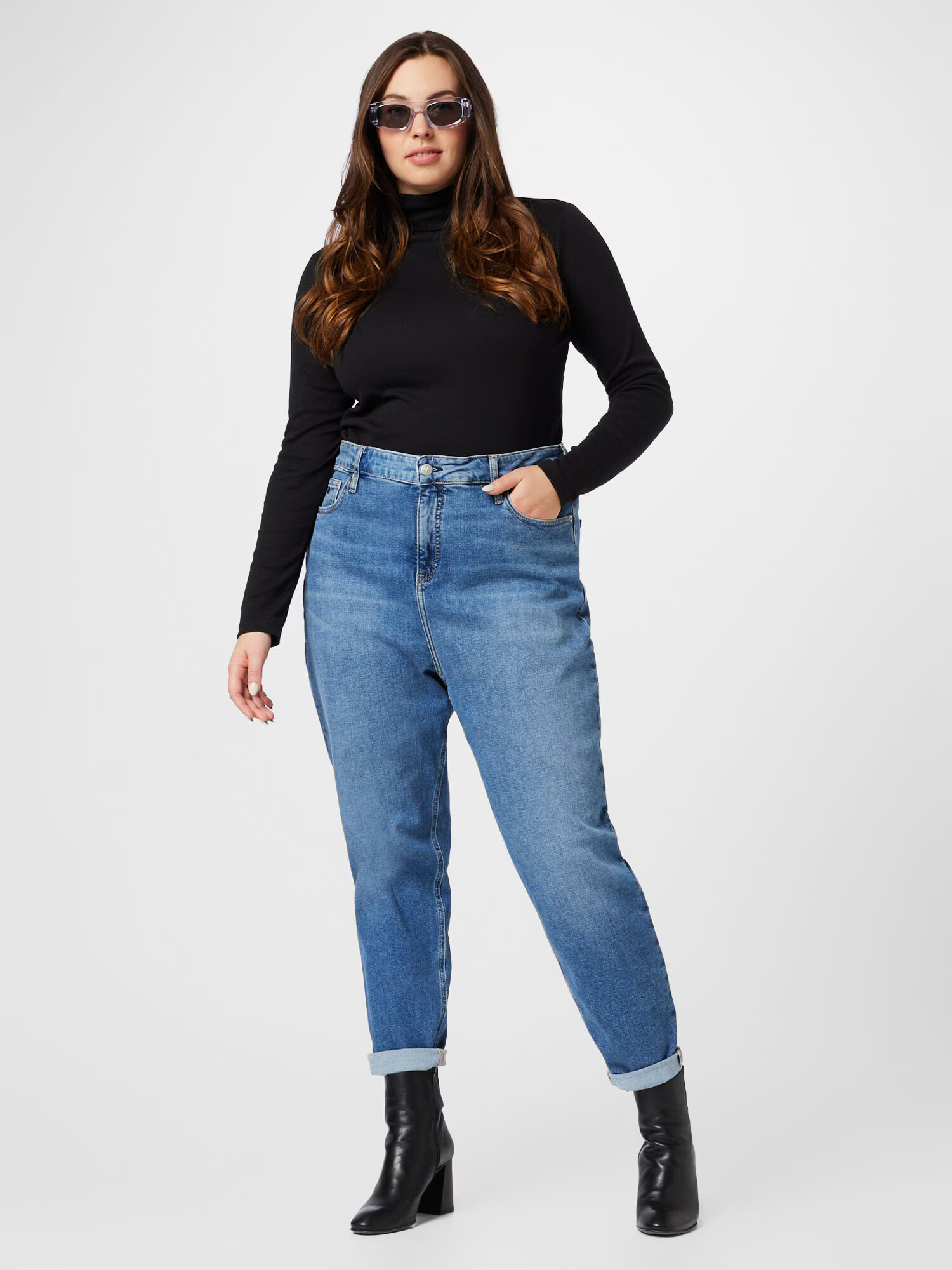 Calvin Klein Curve Jeans albastru / negru / alb - Pled.ro