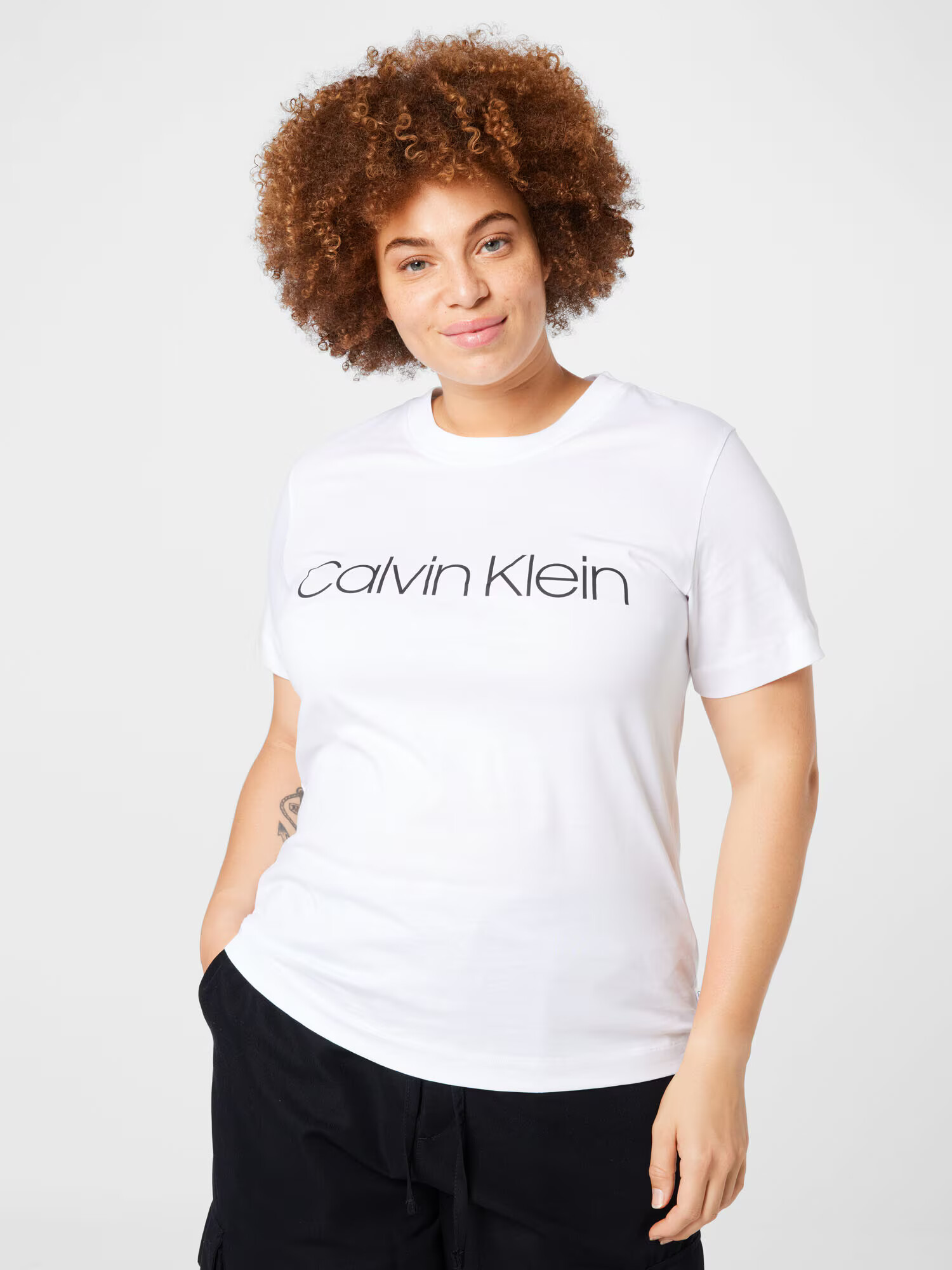 Calvin Klein Curve Tricou negru / alb - Pled.ro