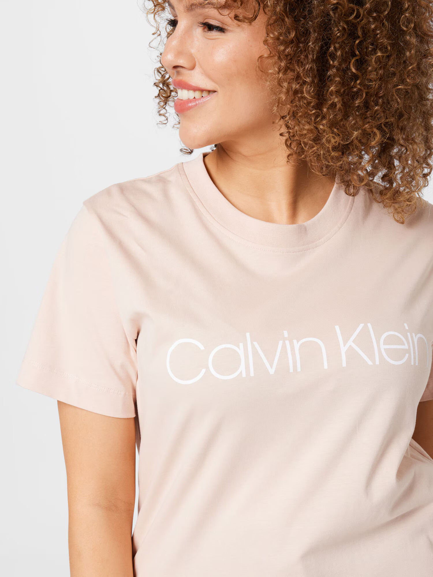 Calvin Klein Curve Tricou roz / alb - Pled.ro