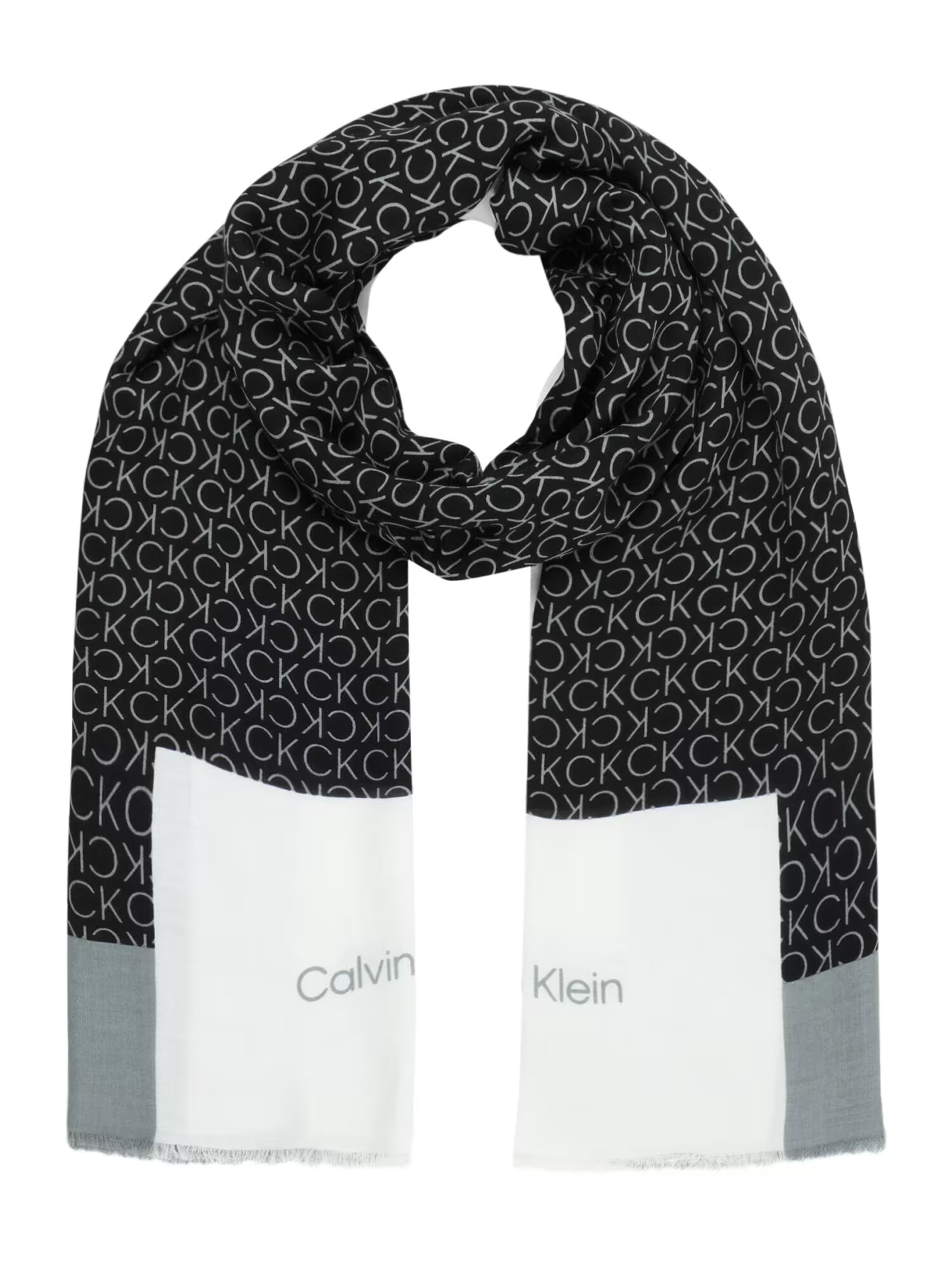 Calvin Klein Fular gri / negru / alb - Pled.ro