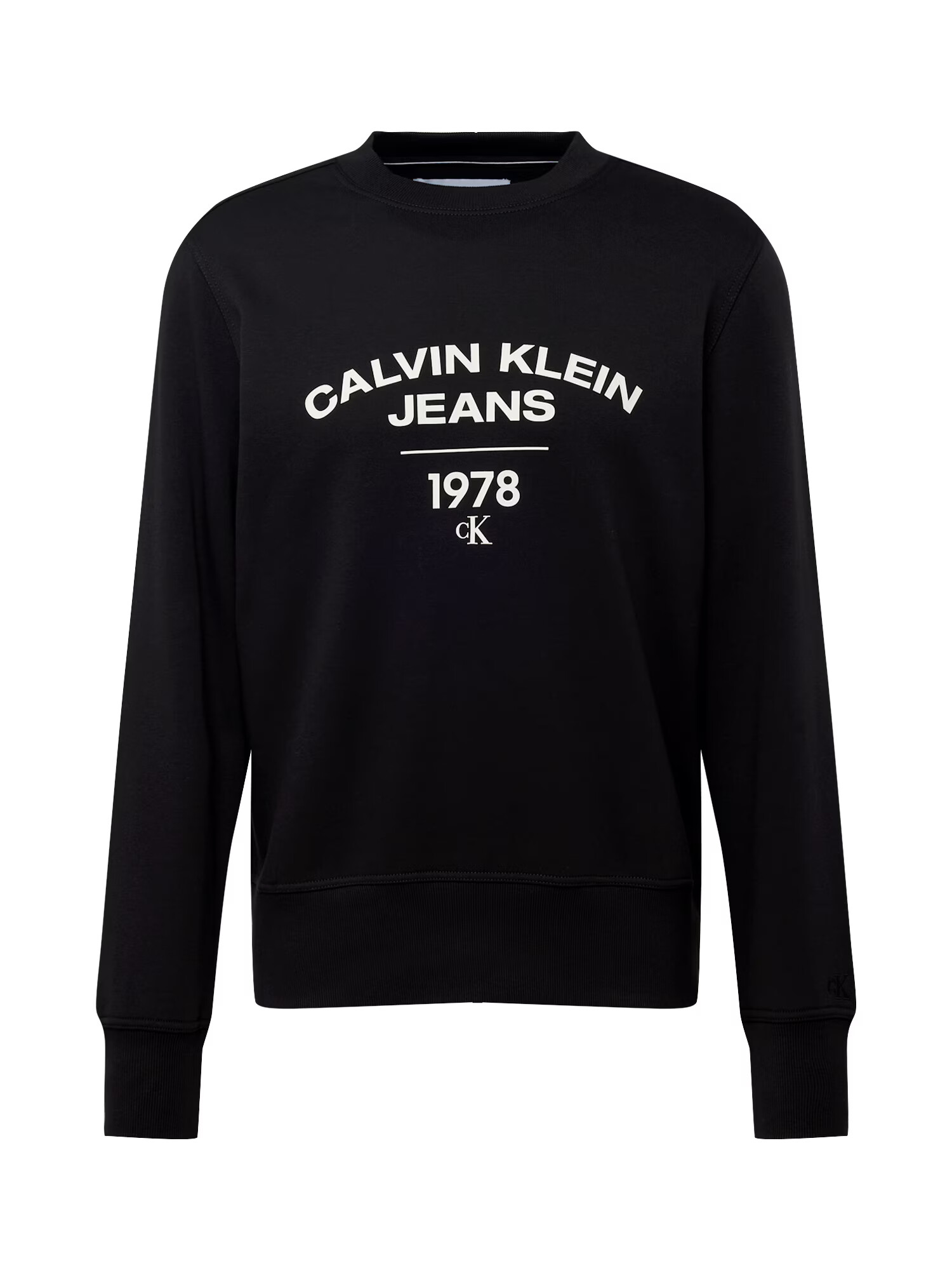 Calvin Klein Jeans Bluză de molton negru / alb - Pled.ro