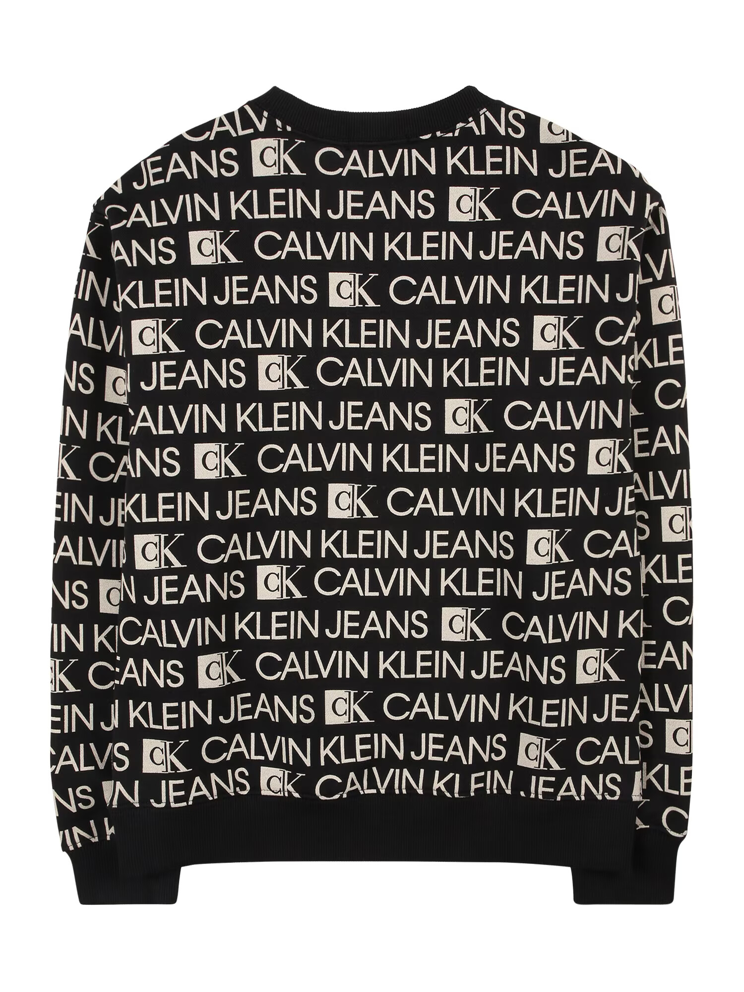 Calvin Klein Jeans Bluză de molton negru / alb - Pled.ro