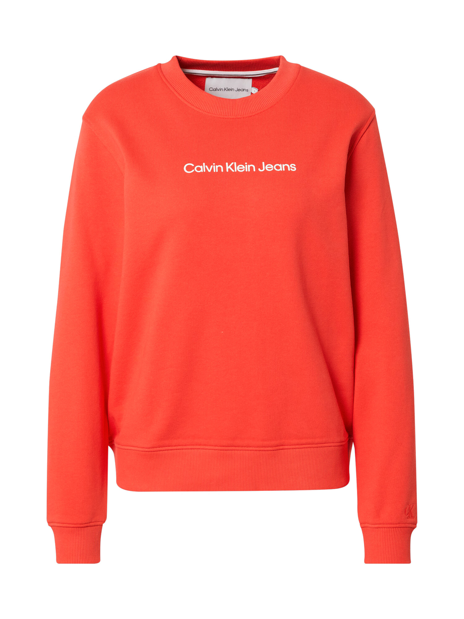 Calvin Klein Jeans Bluză de molton roșu orange / alb - Pled.ro