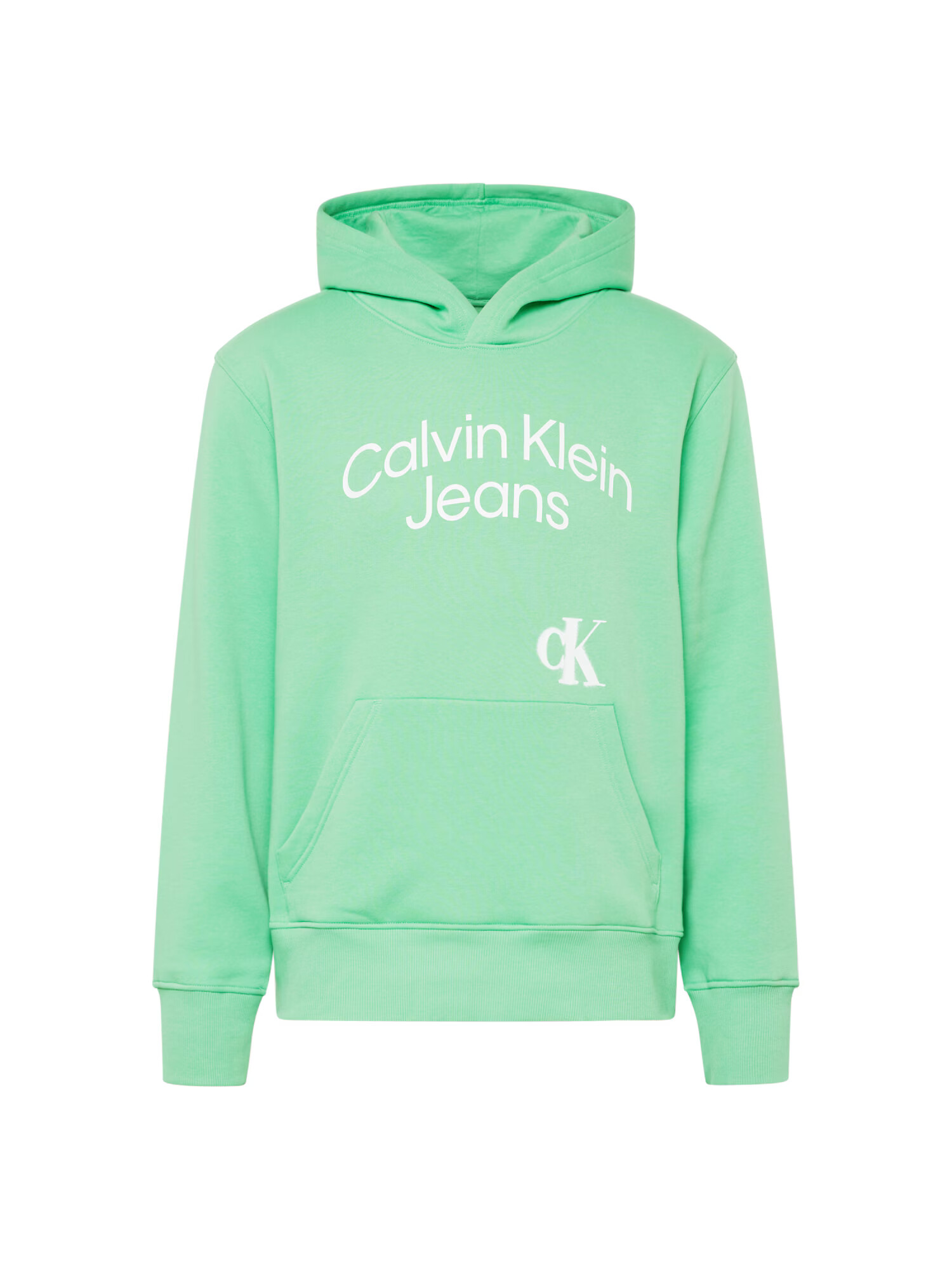 Calvin Klein Jeans Bluză de molton verde mentă / alb - Pled.ro