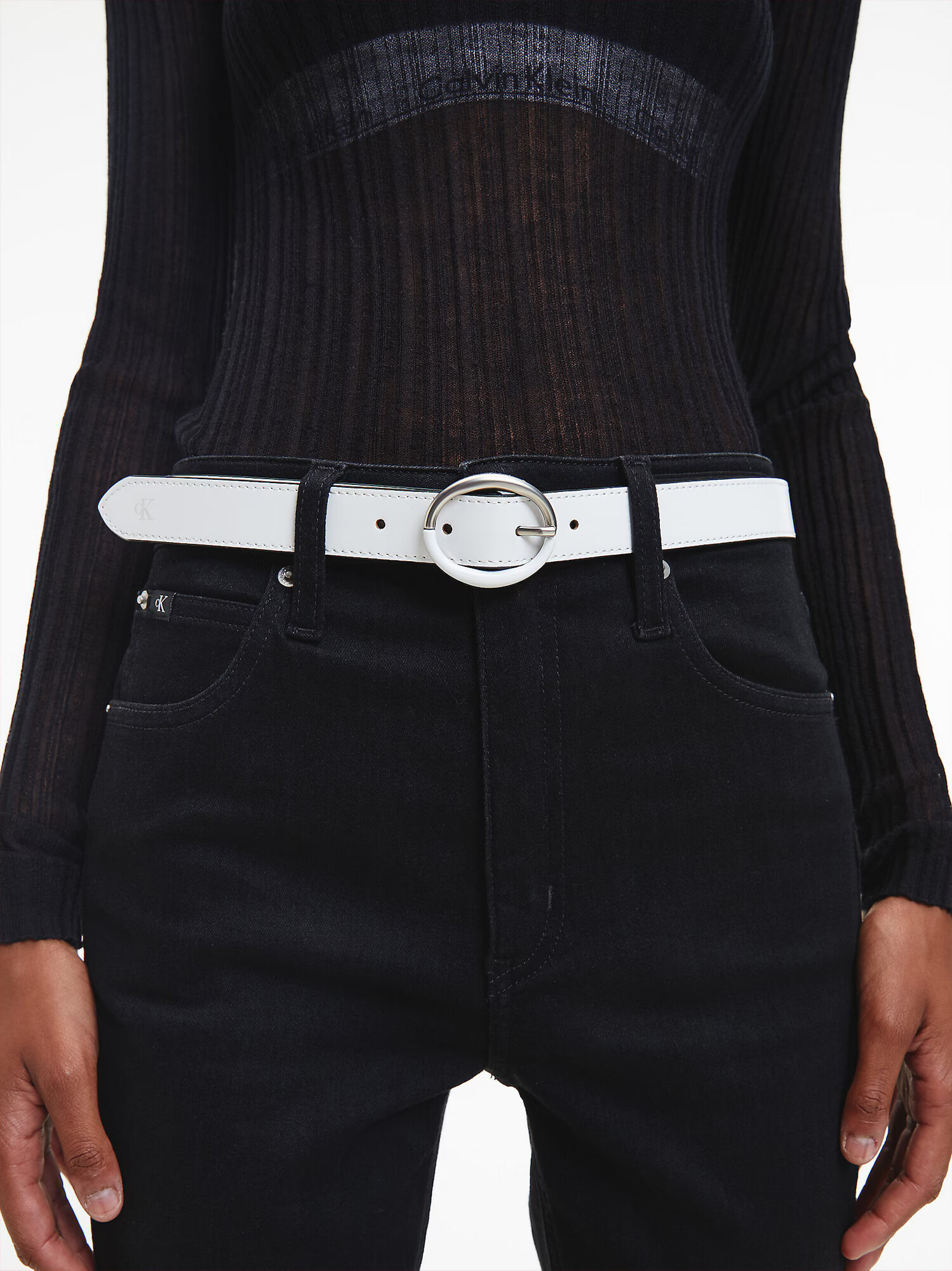 Calvin Klein Jeans Curea argintiu / alb - Pled.ro