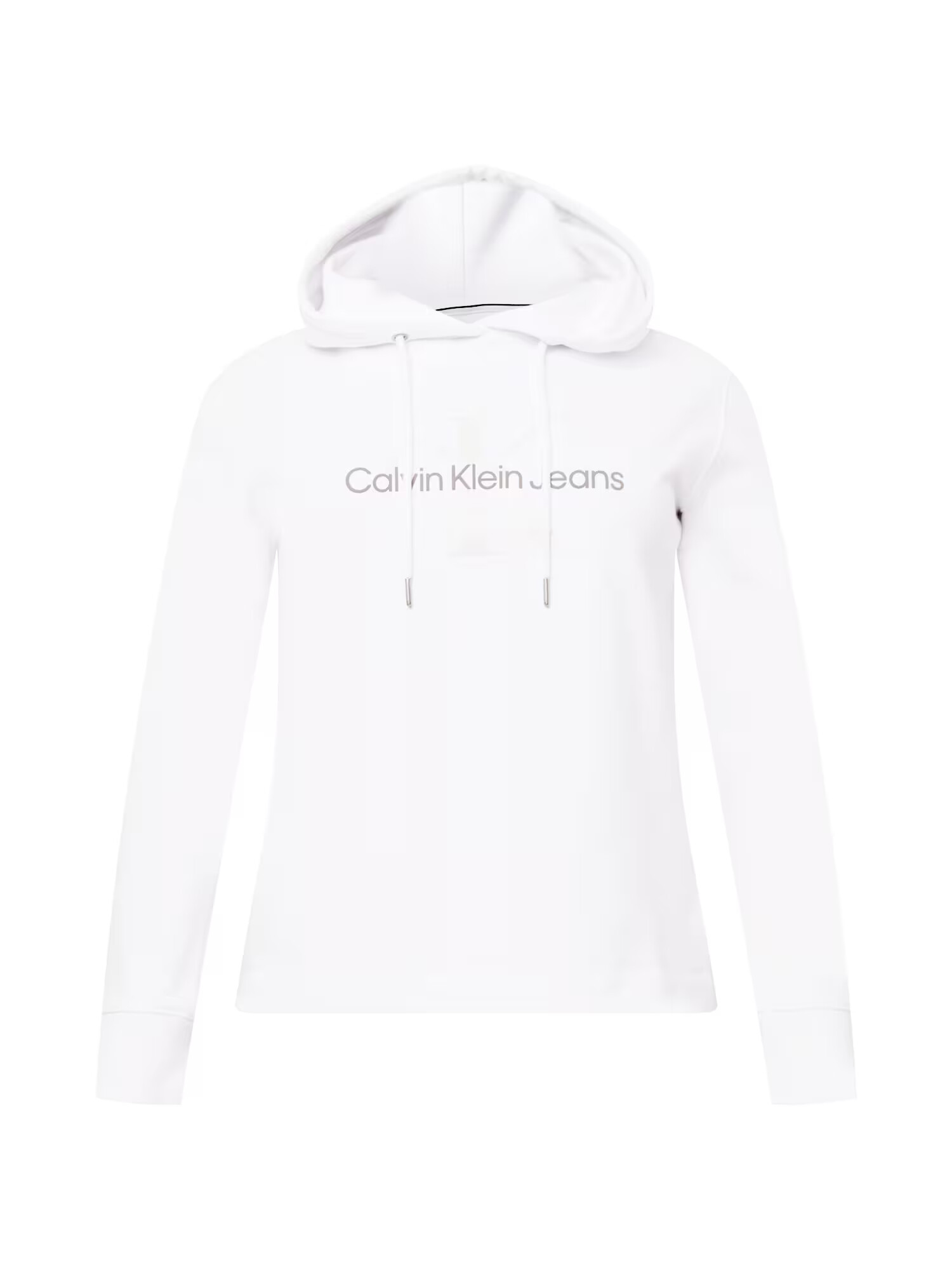 Calvin Klein Jeans Curve Bluză de molton alb kitt / gri închis / alb - Pled.ro