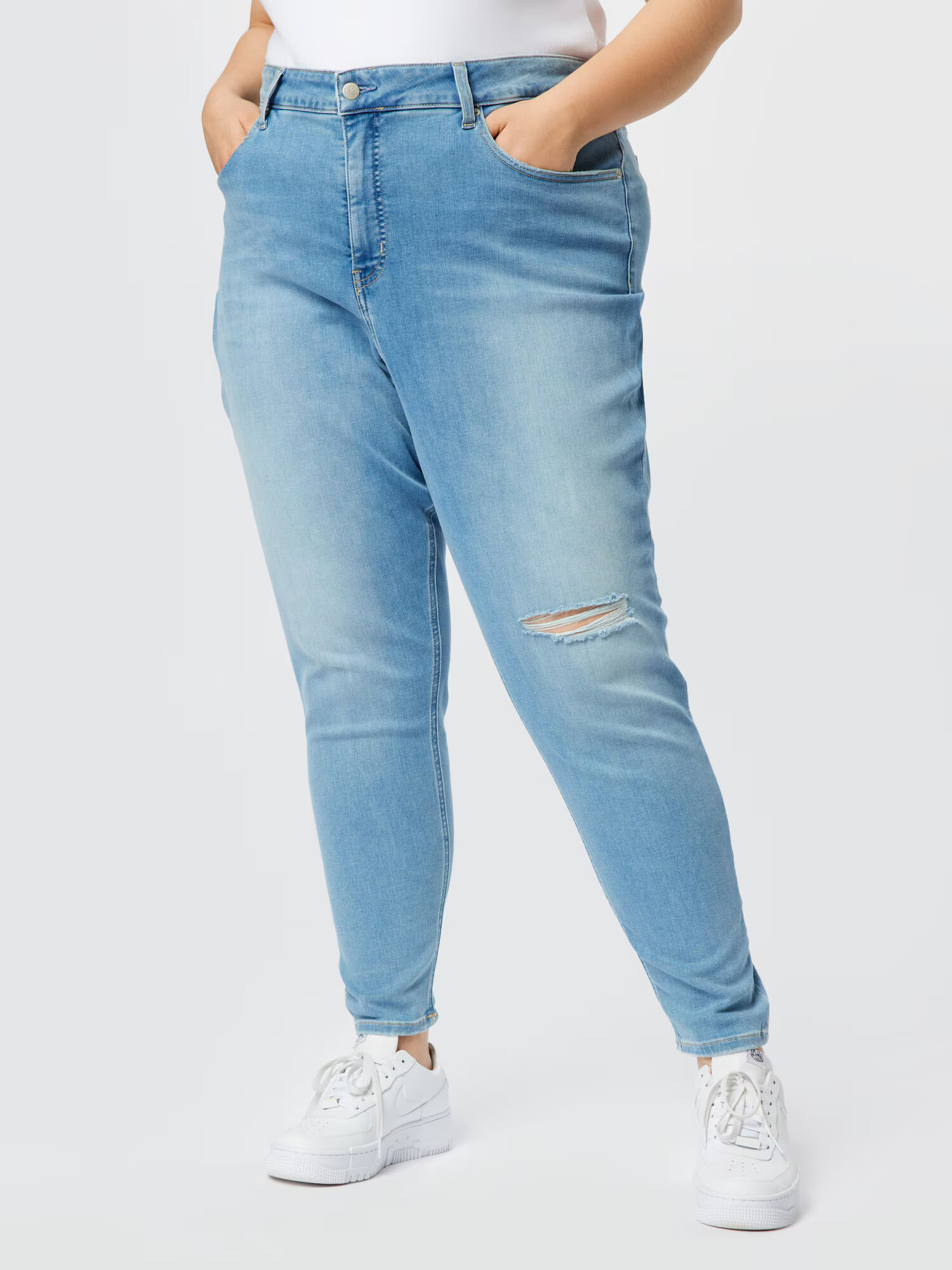 Calvin Klein Jeans Curve Jeans albastru deschis - Pled.ro