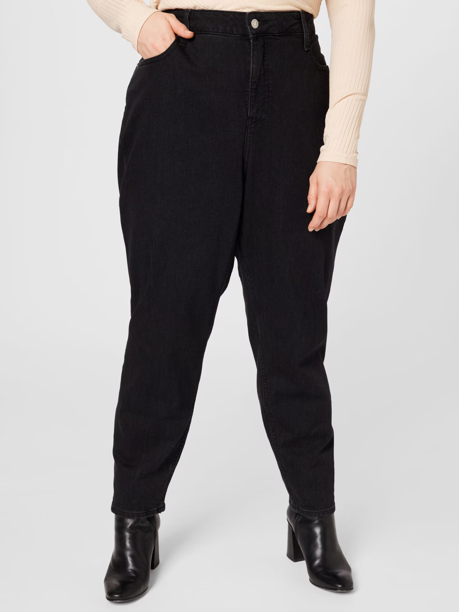 Calvin Klein Jeans Curve Jeans negru denim - Pled.ro