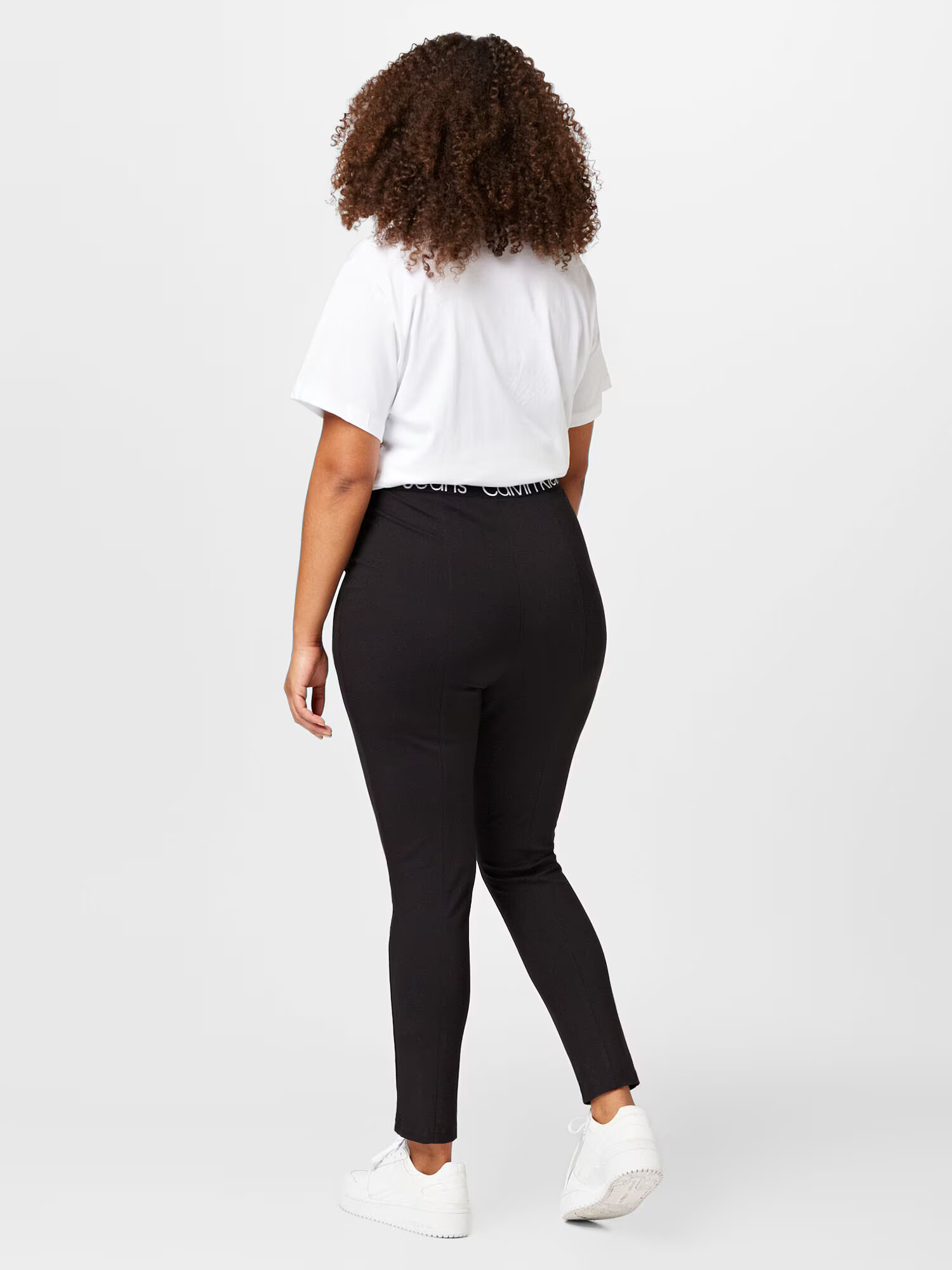 Calvin Klein Jeans Curve Leggings negru / alb - Pled.ro