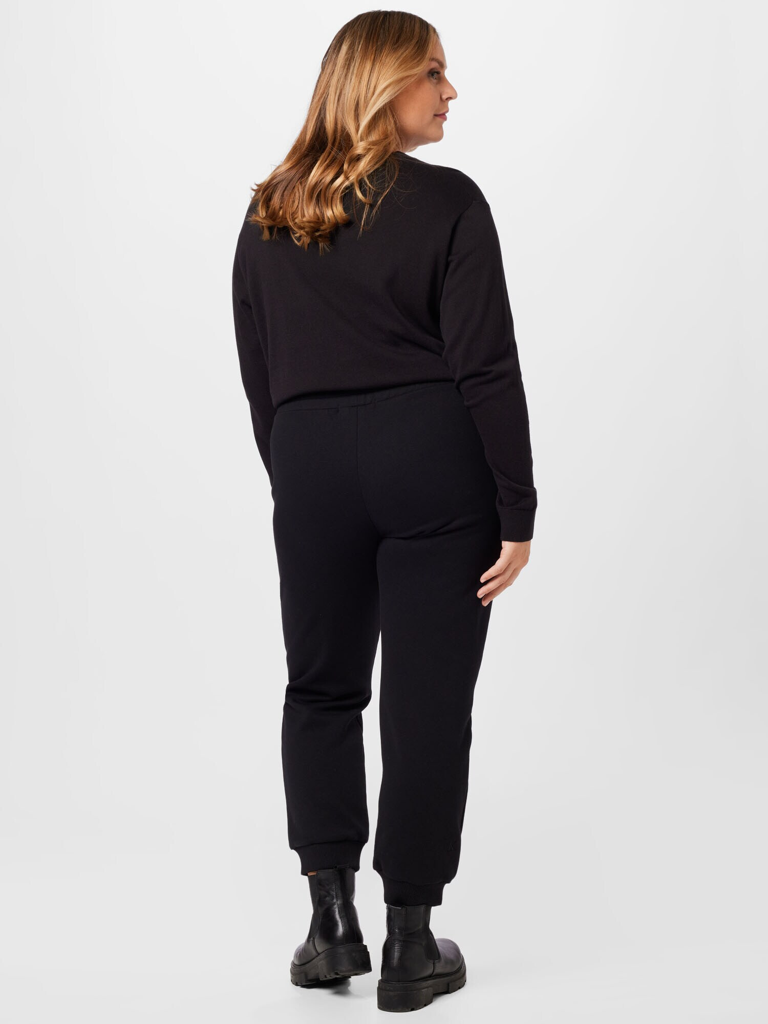 Calvin Klein Jeans Curve Pantaloni negru / alb - Pled.ro