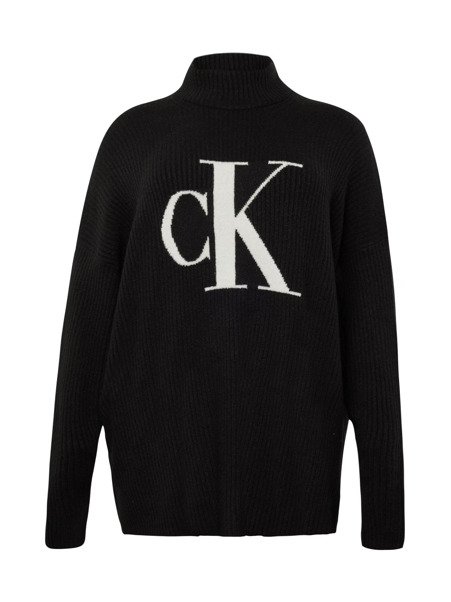 Calvin Klein Jeans Curve Pulover negru / alb - Pled.ro