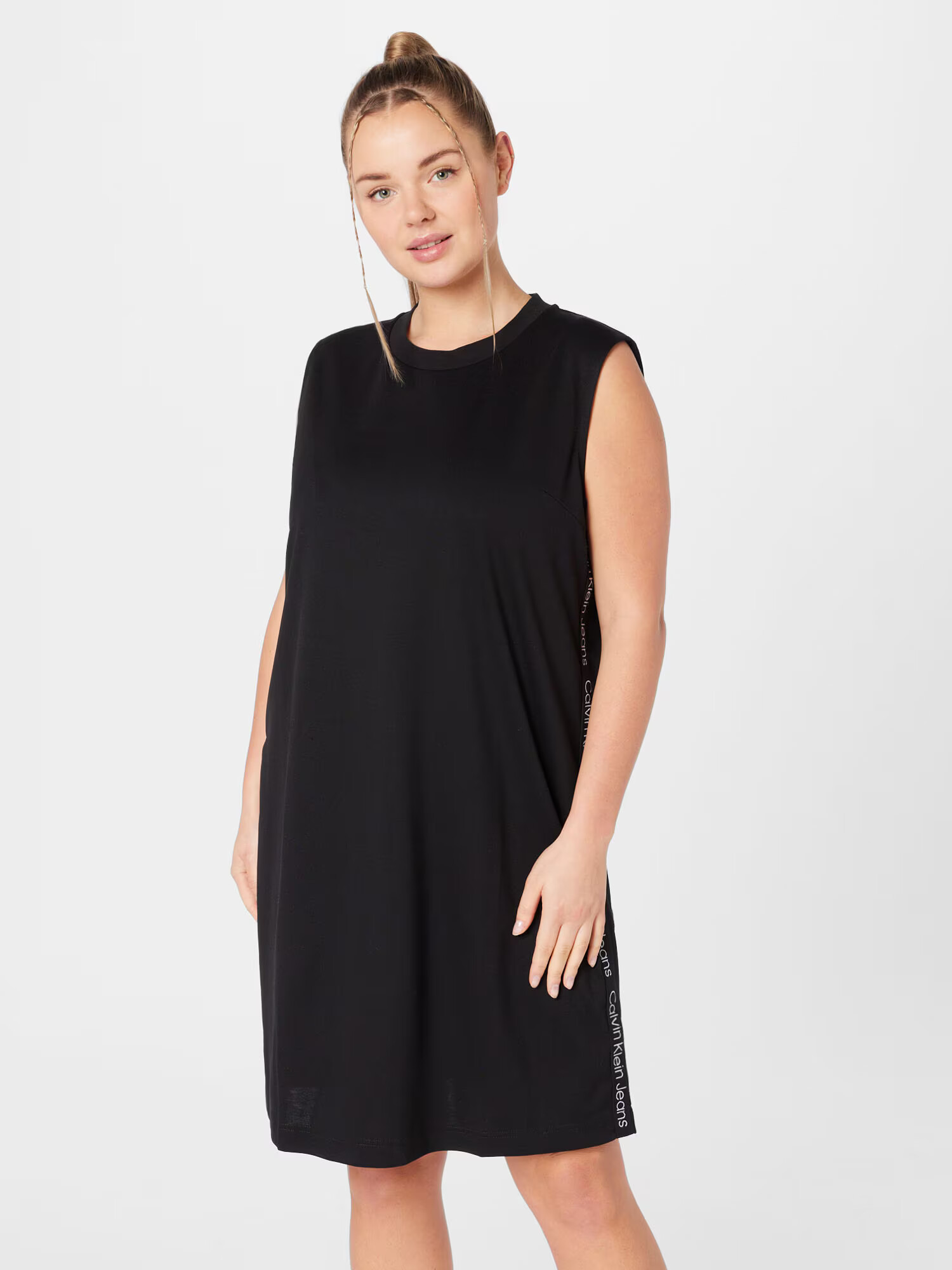 Calvin Klein Jeans Curve Rochie negru / alb - Pled.ro