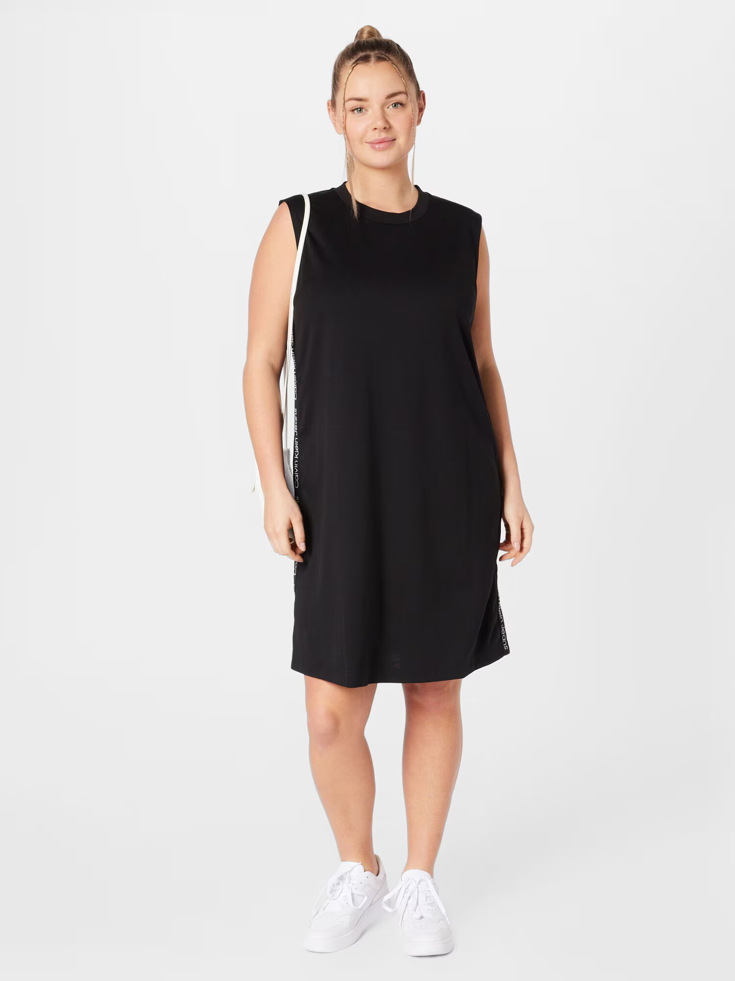 Calvin Klein Jeans Curve Rochie negru / alb - Pled.ro