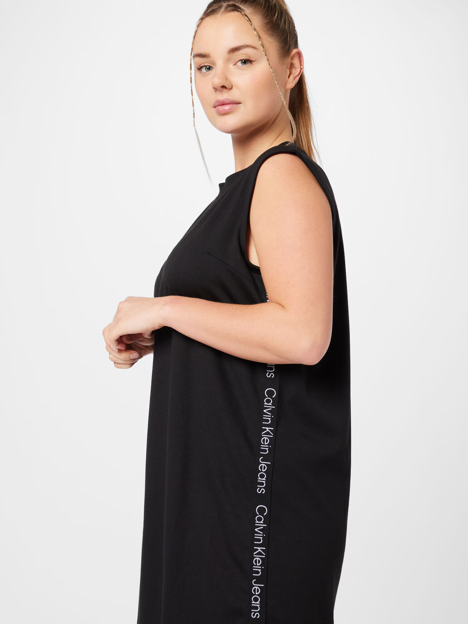 Calvin Klein Jeans Curve Rochie negru / alb - Pled.ro