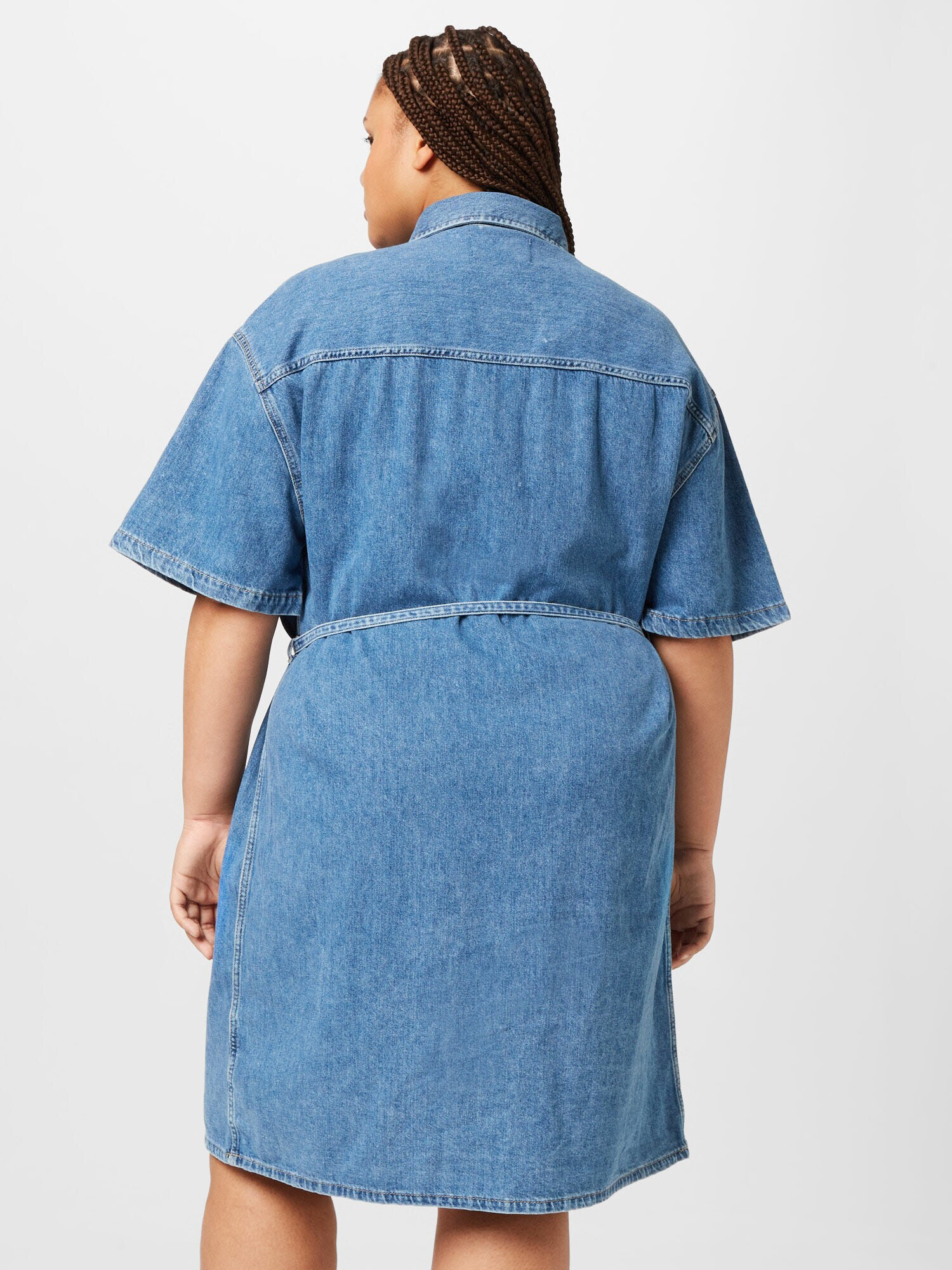 Calvin Klein Jeans Curve Rochie tip bluză albastru denim - Pled.ro