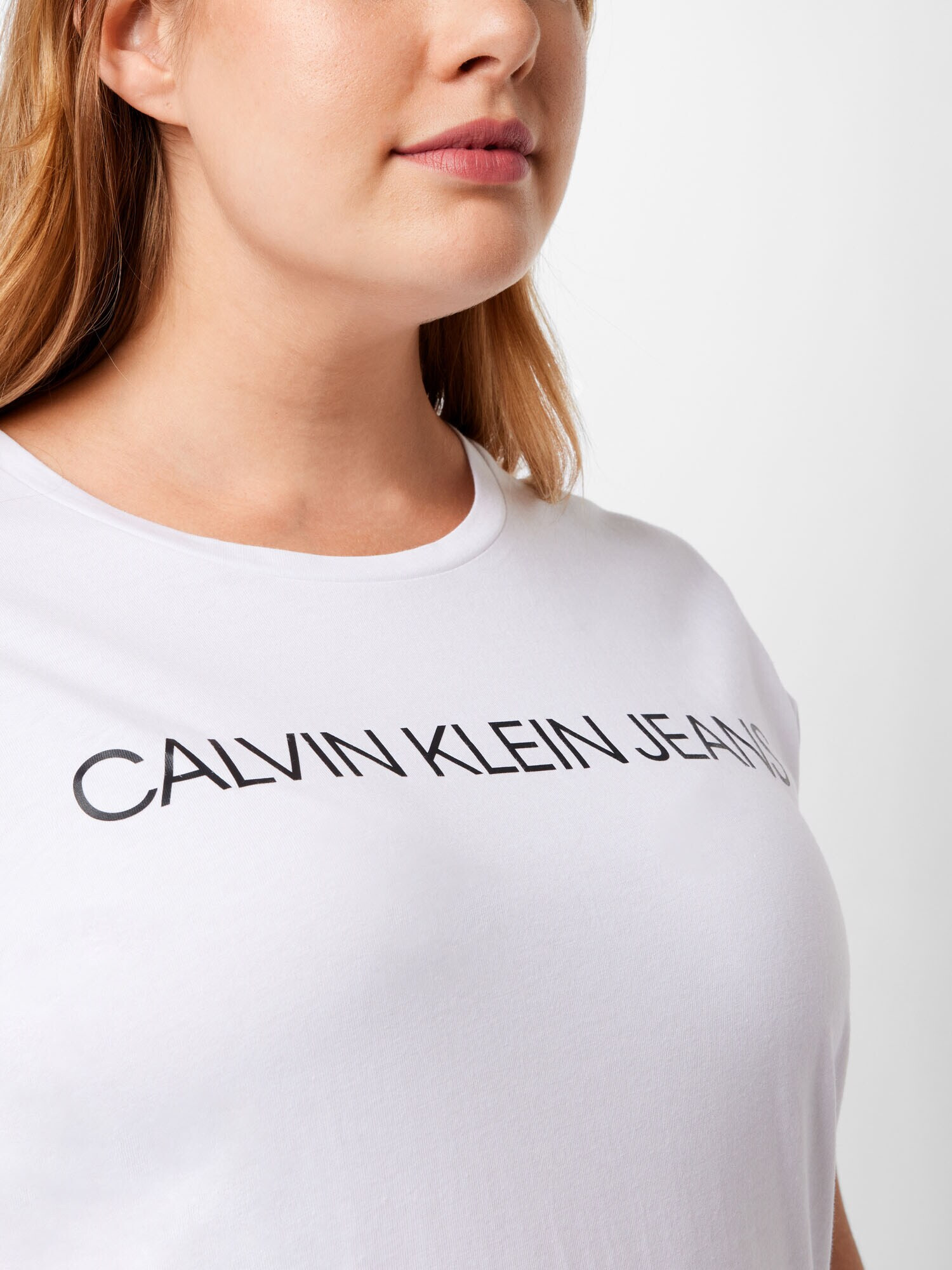 Calvin Klein Jeans Curve Tricou albastru închis / alb - Pled.ro