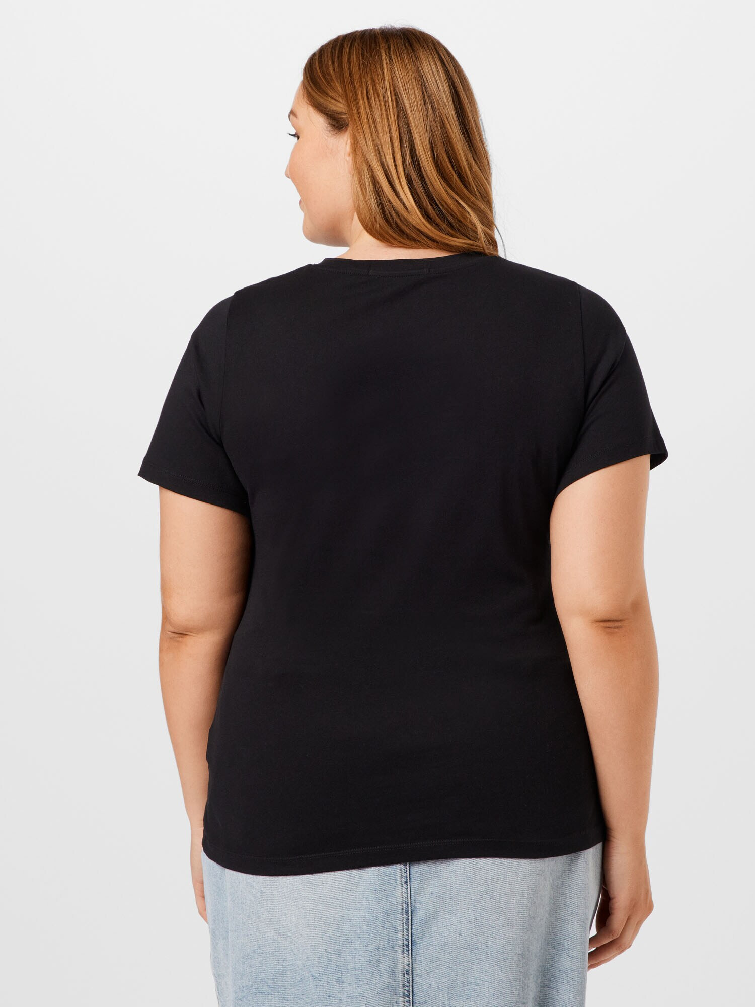 Calvin Klein Jeans Curve Tricou negru / alb - Pled.ro