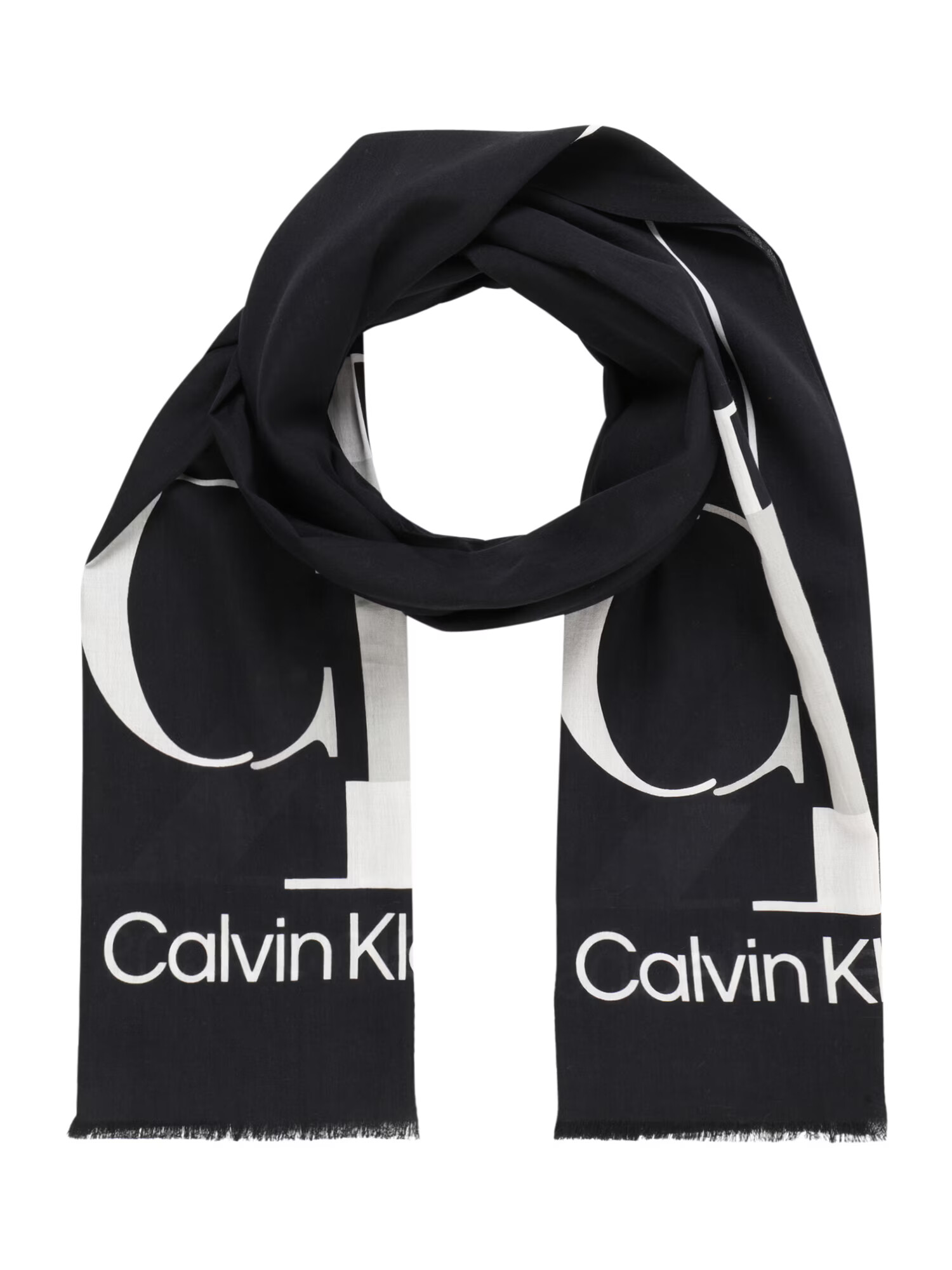 Calvin Klein Jeans Fular 'STOLE' negru / alb - Pled.ro