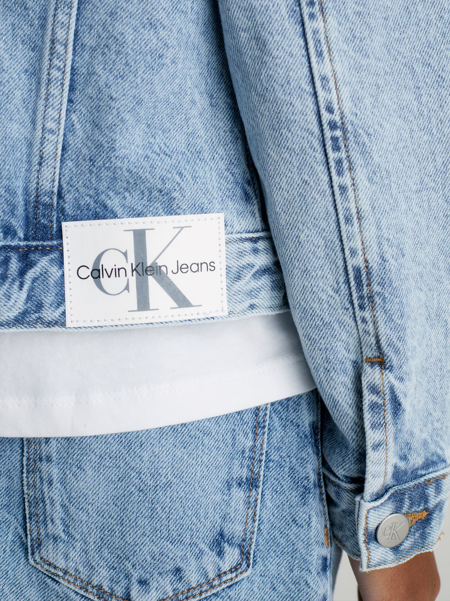 Calvin Klein Jeans Geacă de primăvară-toamnă albastru / alb - Pled.ro