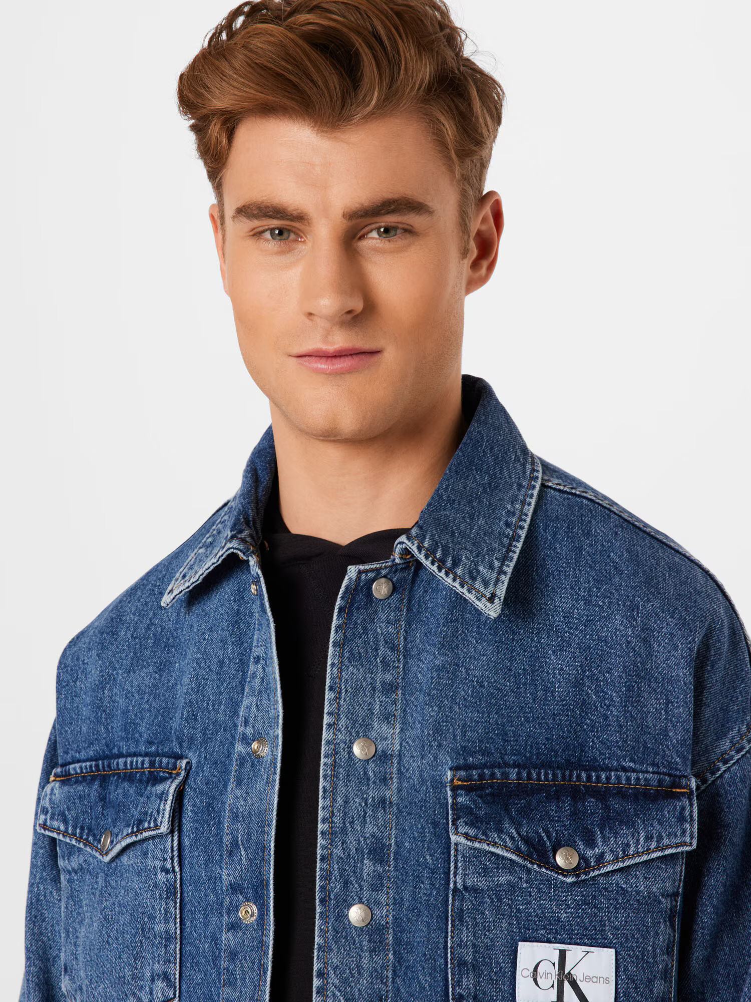 Calvin Klein Jeans Geacă de primăvară-toamnă albastru denim / gri - Pled.ro