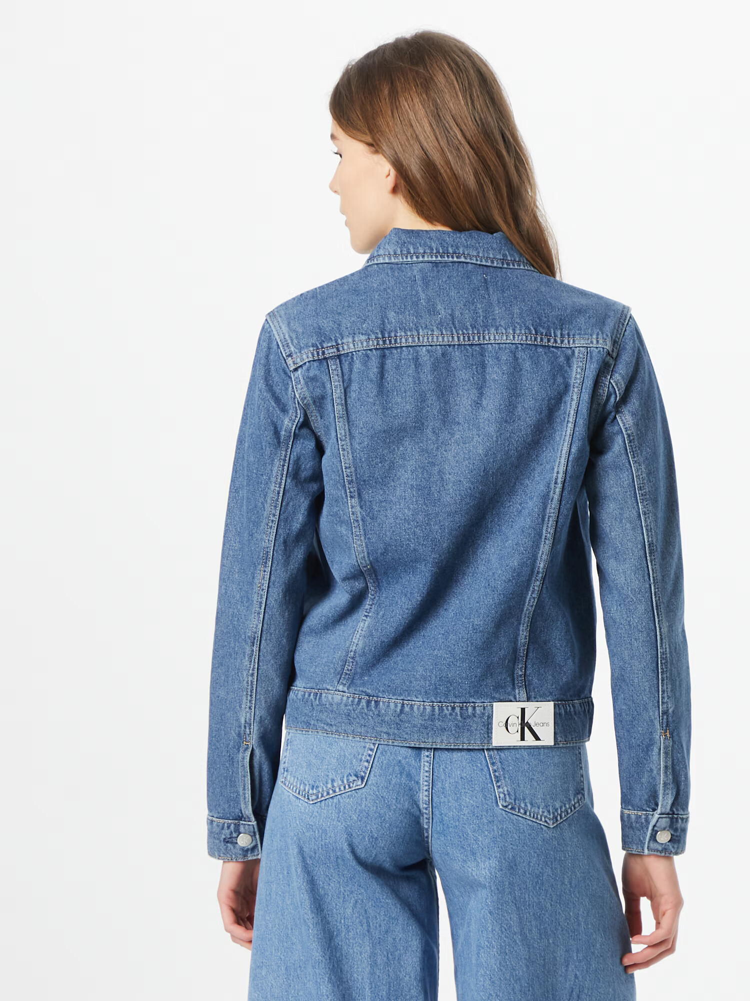 Calvin Klein Jeans Geacă de primăvară-toamnă albastru denim / negru / alb - Pled.ro