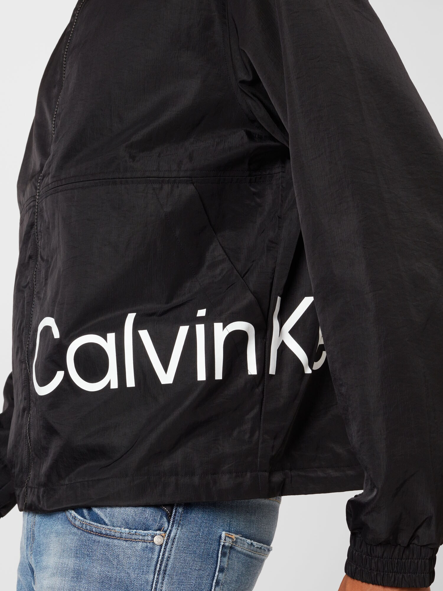 Calvin Klein Jeans Geacă de primăvară-toamnă negru / alb - Pled.ro