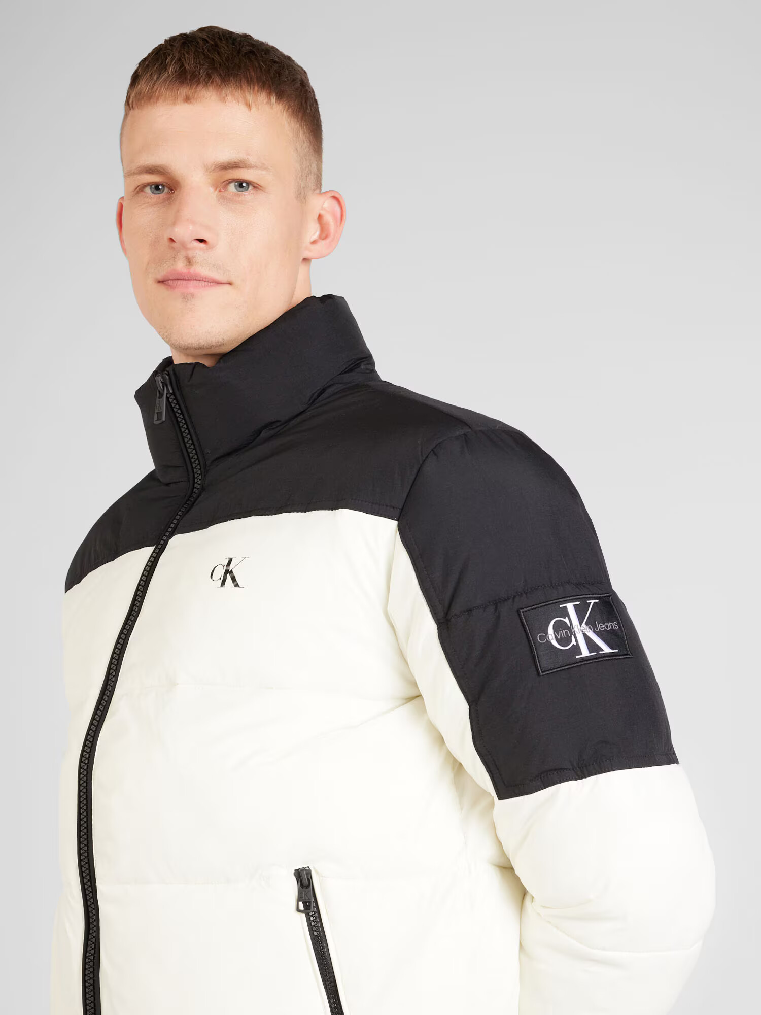 Calvin Klein Jeans Geacă de iarnă negru / alb murdar - Pled.ro