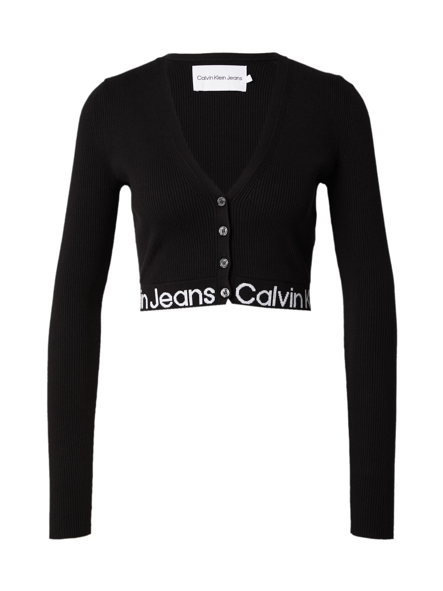 Calvin Klein Jeans Geacă tricotată negru / alb - Pled.ro