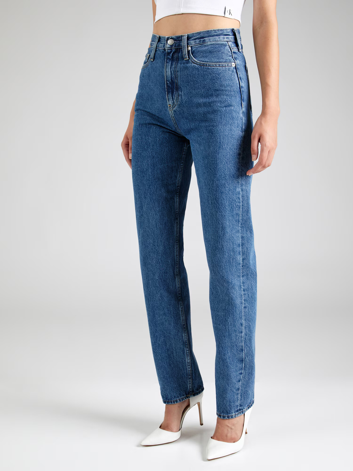 Calvin Klein Jeans Jeans albastru denim / negru / alb natural - Pled.ro