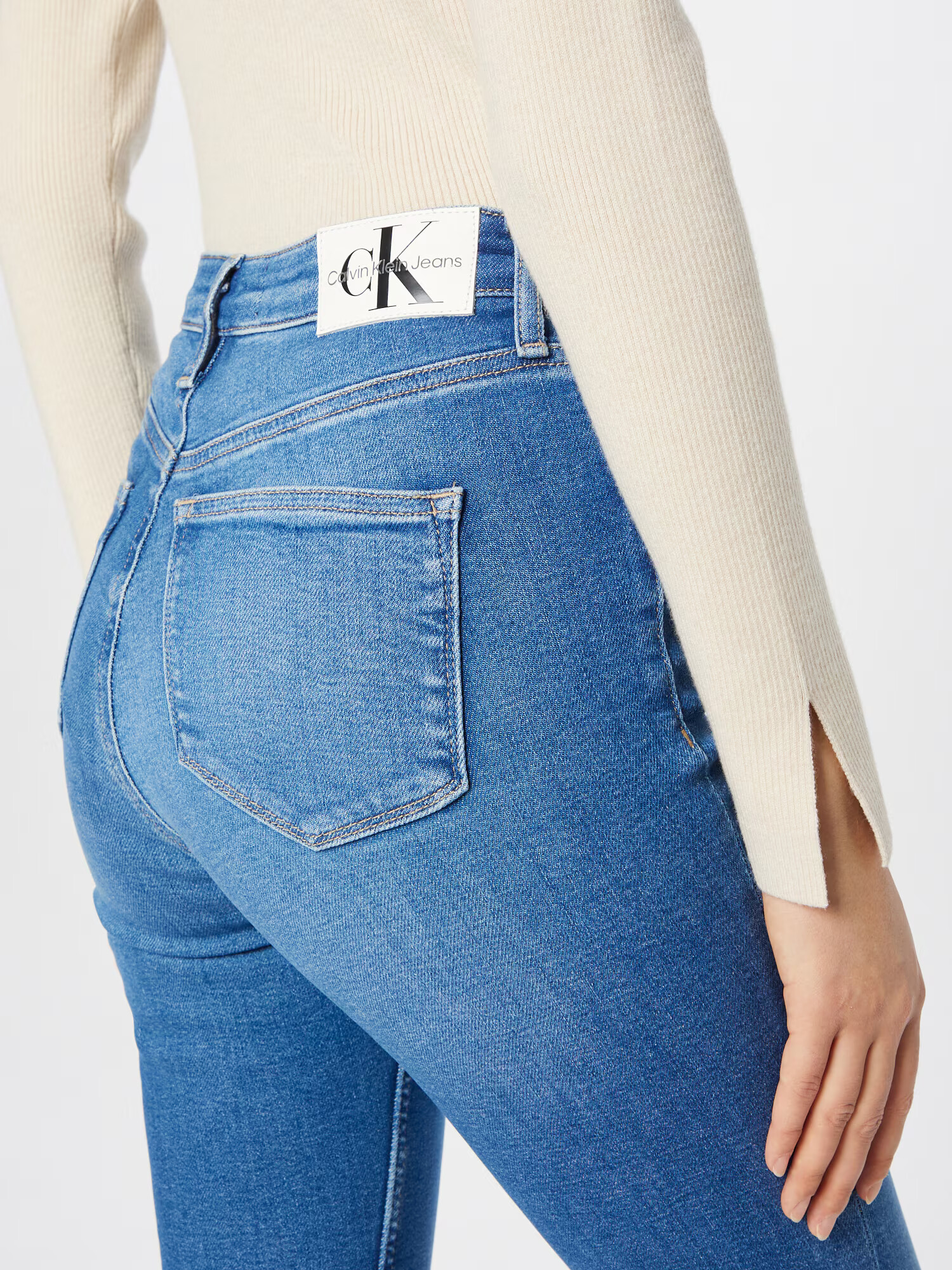 Calvin Klein Jeans Jeans albastru denim / alb - Pled.ro